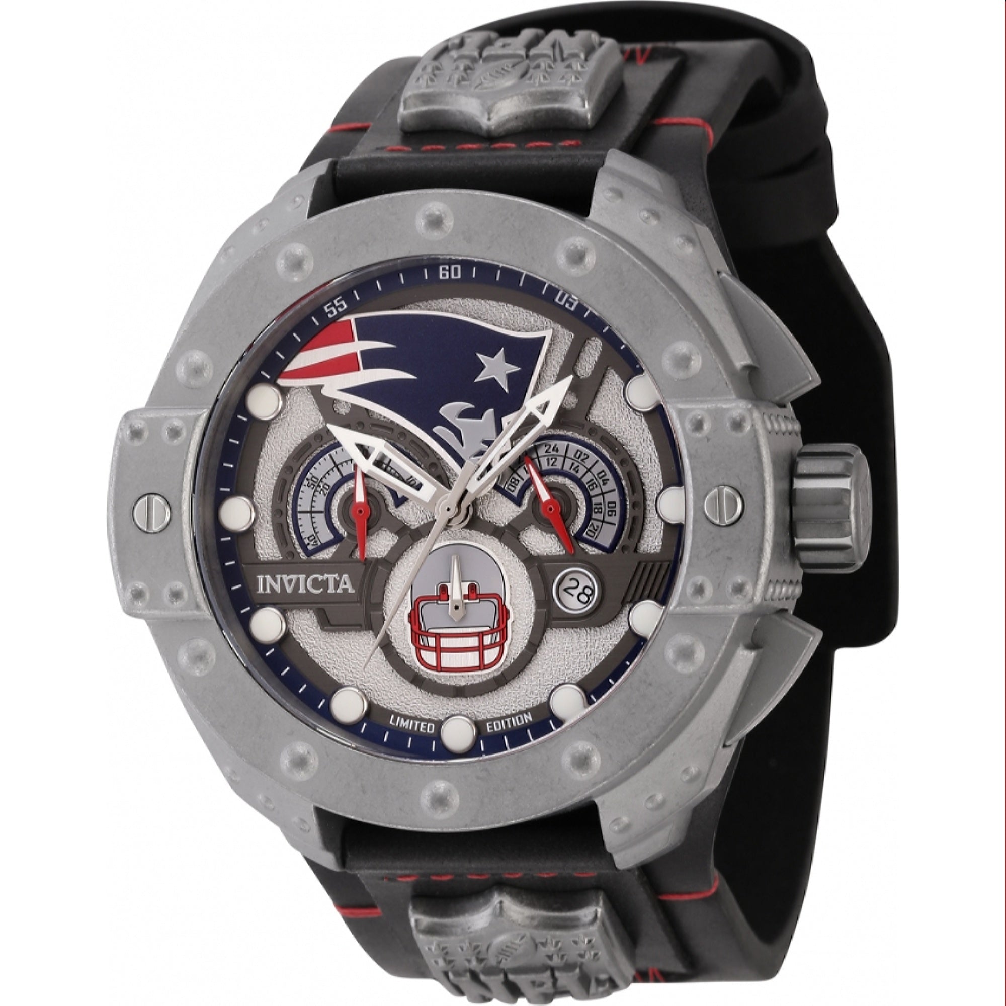 Invicta  Quartz NFL Patriots Gun Metal Dial Men's Watch 45122