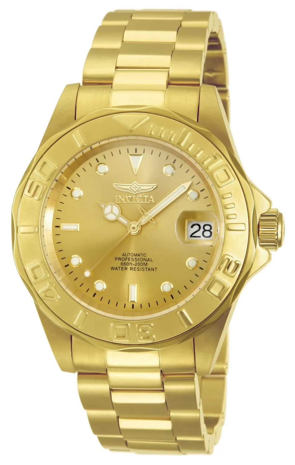 Invicta Men's 13929 Pro Diver Automatic 3 Hand Gold Dial Watch