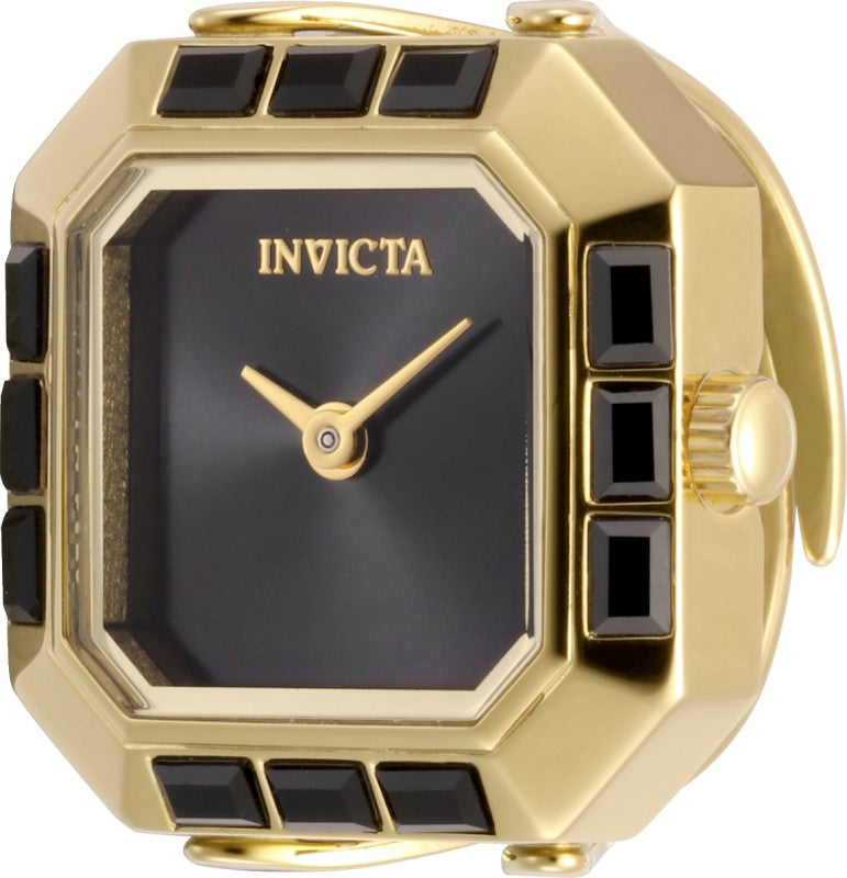 Invicta Quartz Mini Black Dial Women's Ring Watch 49584