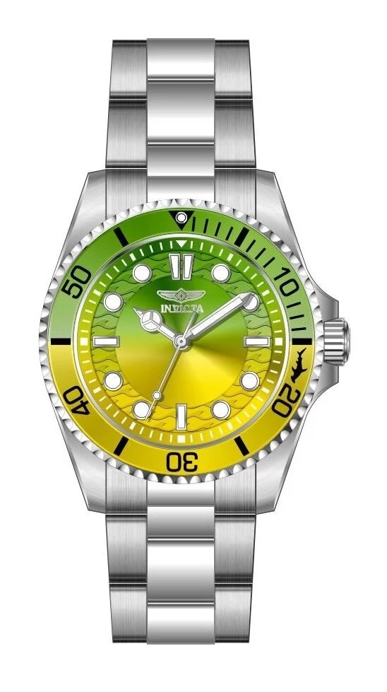 InvictaWomen's 50953 Pro Diver Quartz PC21 Gradient, Green, Yellow Dial Watch