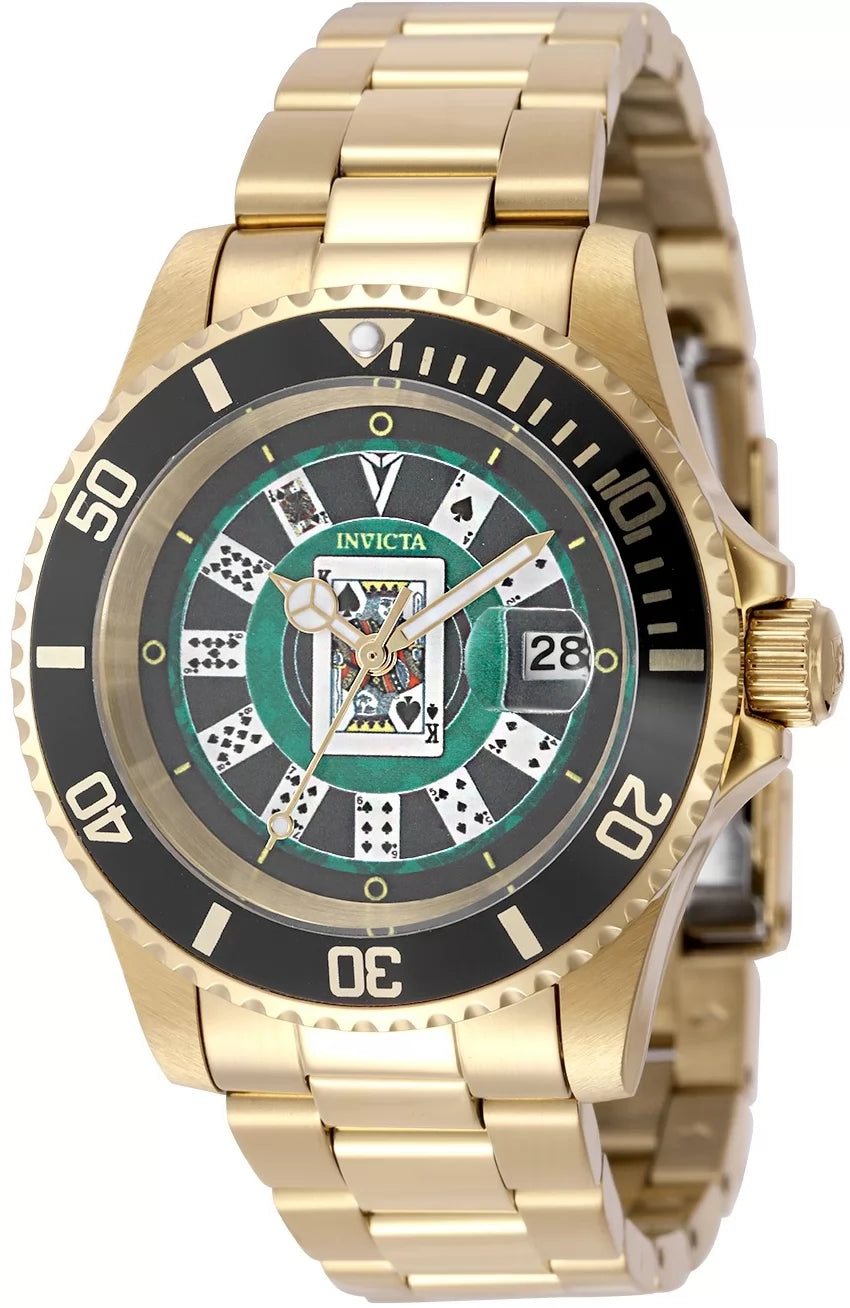 Invicta Men's 50525 Pro Diver Quartz PC32 Green Dial Watch