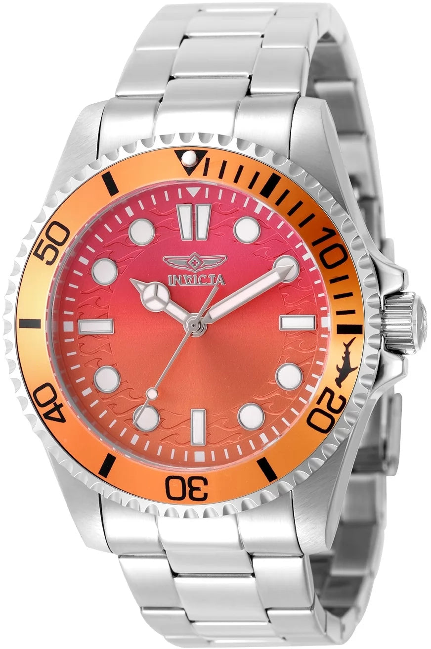 InvictaMen's 50933 Pro Diver Quartz PC21 Gradient, Red, Orange Dial Watch