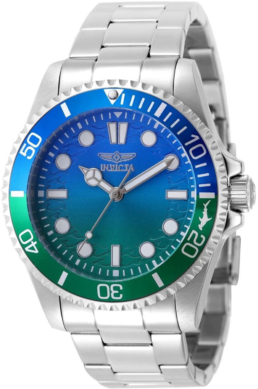 InvictaMen's 50935 Pro Diver Quartz PC21 Gradient, Green, Blue Dial Watch