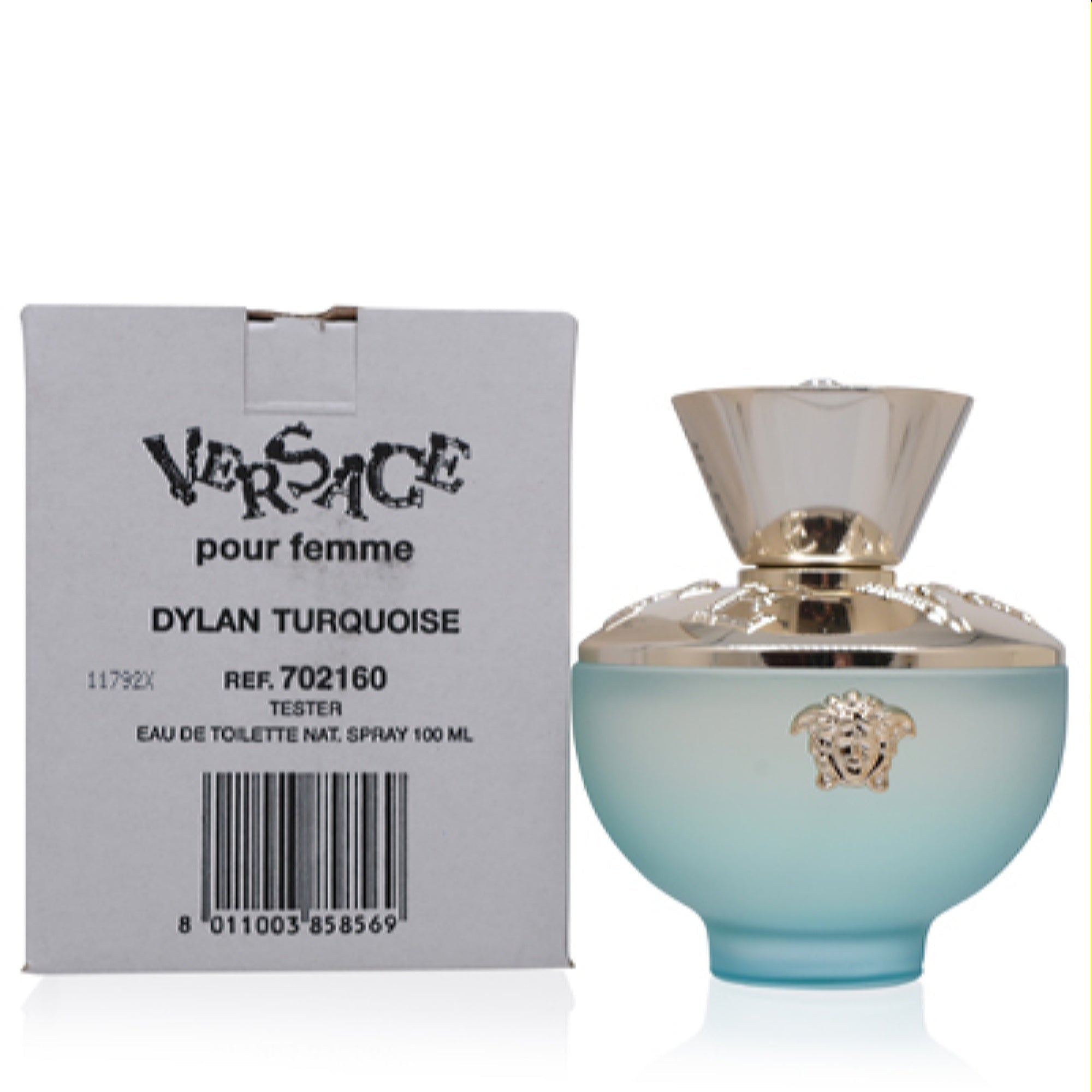 Versace Women's Dylan Blue Turquoise Versace Edt Spray No Cap Tester 3.4 Oz (100 Ml)   8011003858576