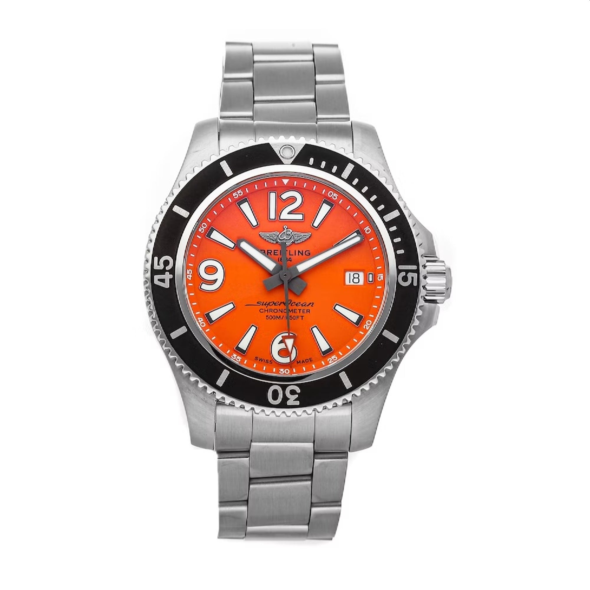 Breitling Superocean Automatic Orange Dial Men's Watch A17366D71O1A1