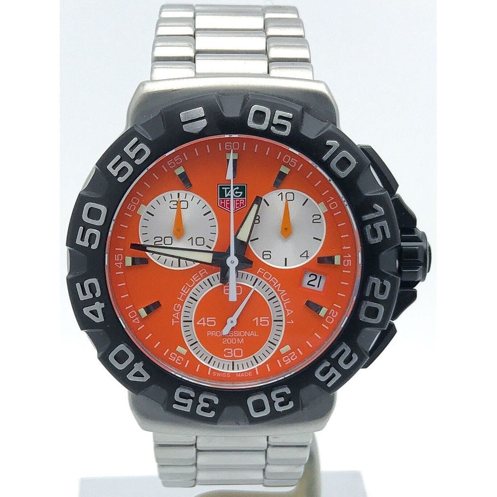 Tag Heuer Formula 1 Quartz Chronograph Orange Dial Men's Watch CAH1113.BA0850