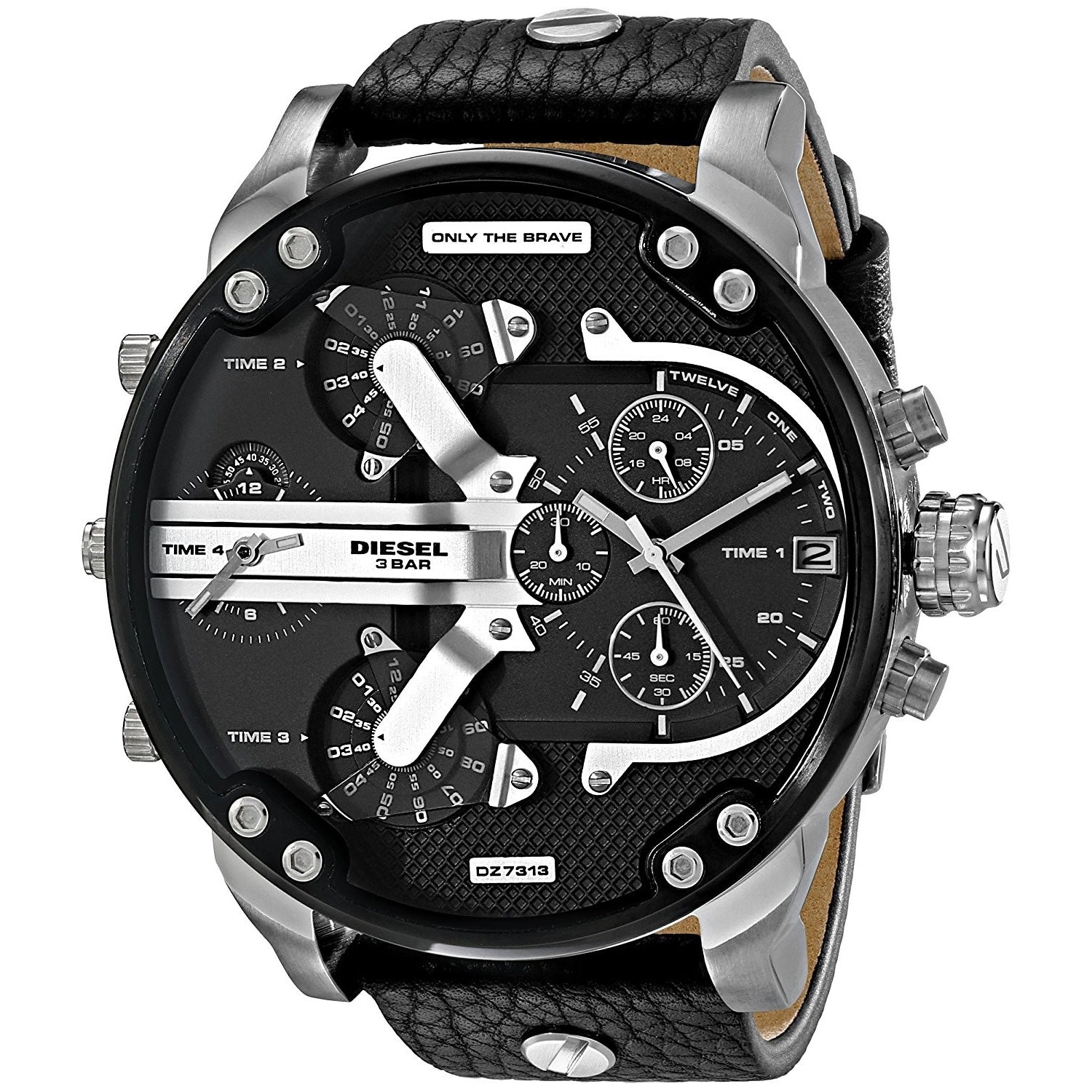 Diesel Mr. Daddy 2.0 Quartz Chronograph 4 Time Zones Black Dial Men's Watch DZ7313