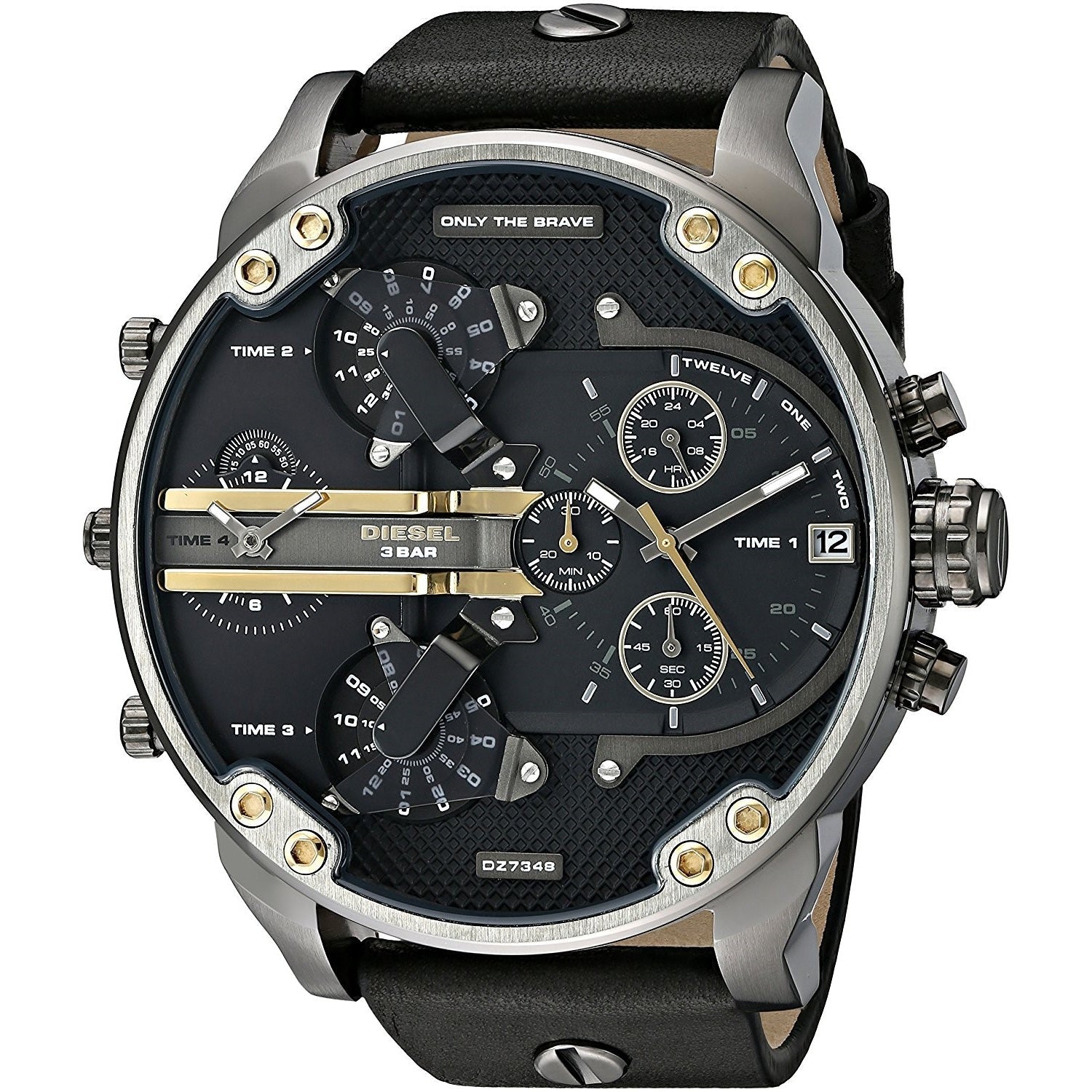 Diesel Mr. Daddy 2.0 Quartz Chronograph 4 Time Zones Black Dial Men's Watch DZ7348