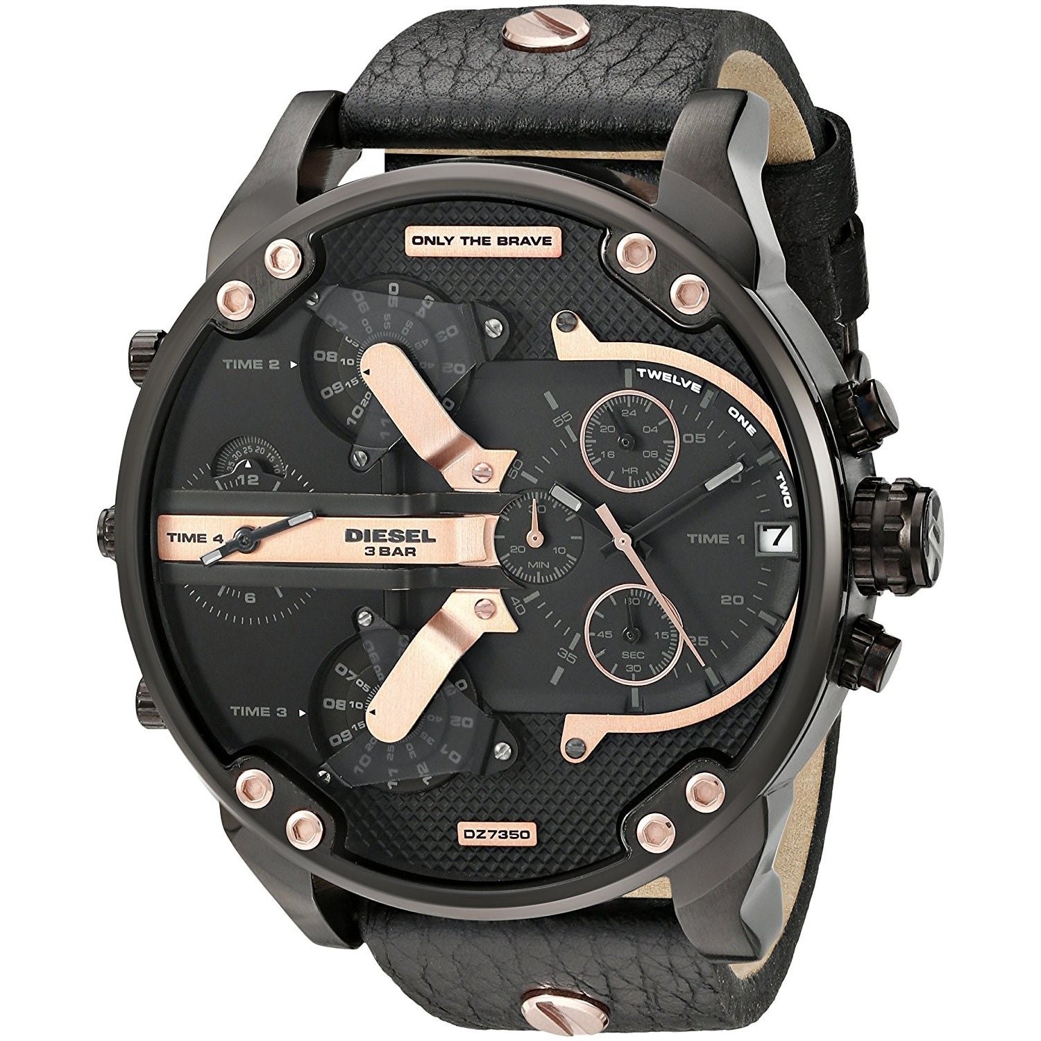 Diesel Mr. Daddy 2.0 Quartz Chronograph 4 Time Zones Black Dial Men's Watch DZ7350