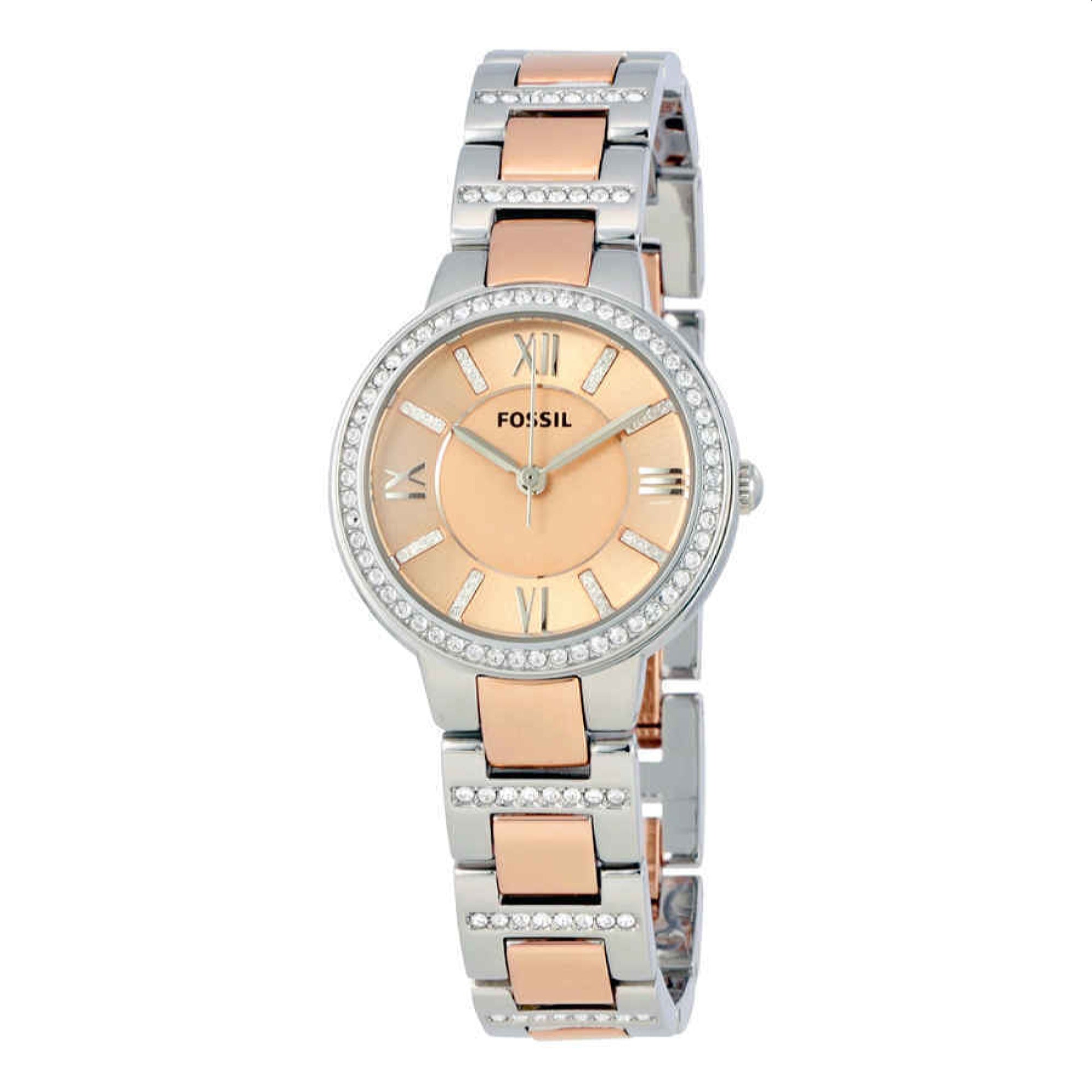 Fossil Virginia Quartz Rose-Tone Dial Women's Watch ES3405