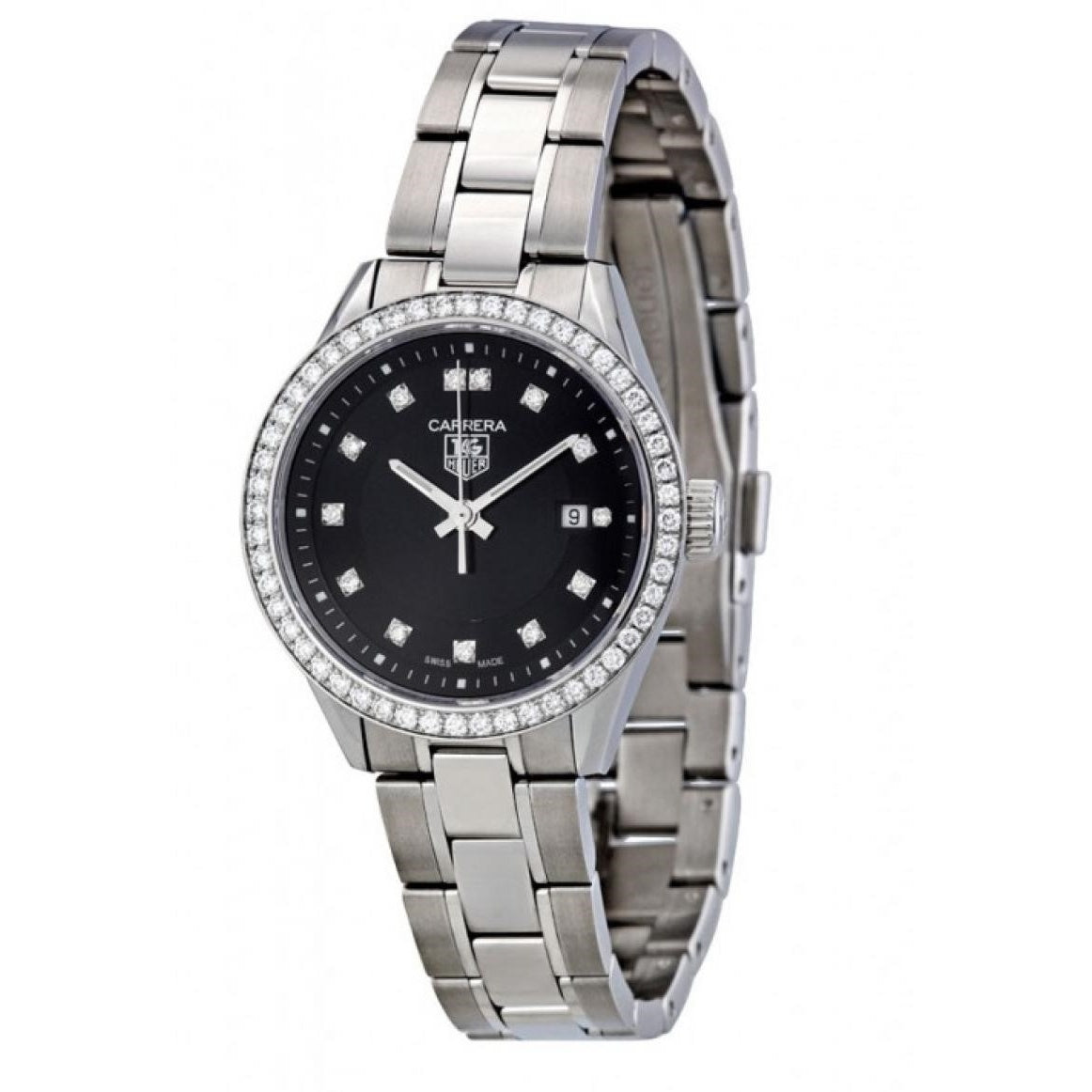 Tag Heuer Carrera Quartz Diamond Black Dial Women's Watch WV1412.BA0793