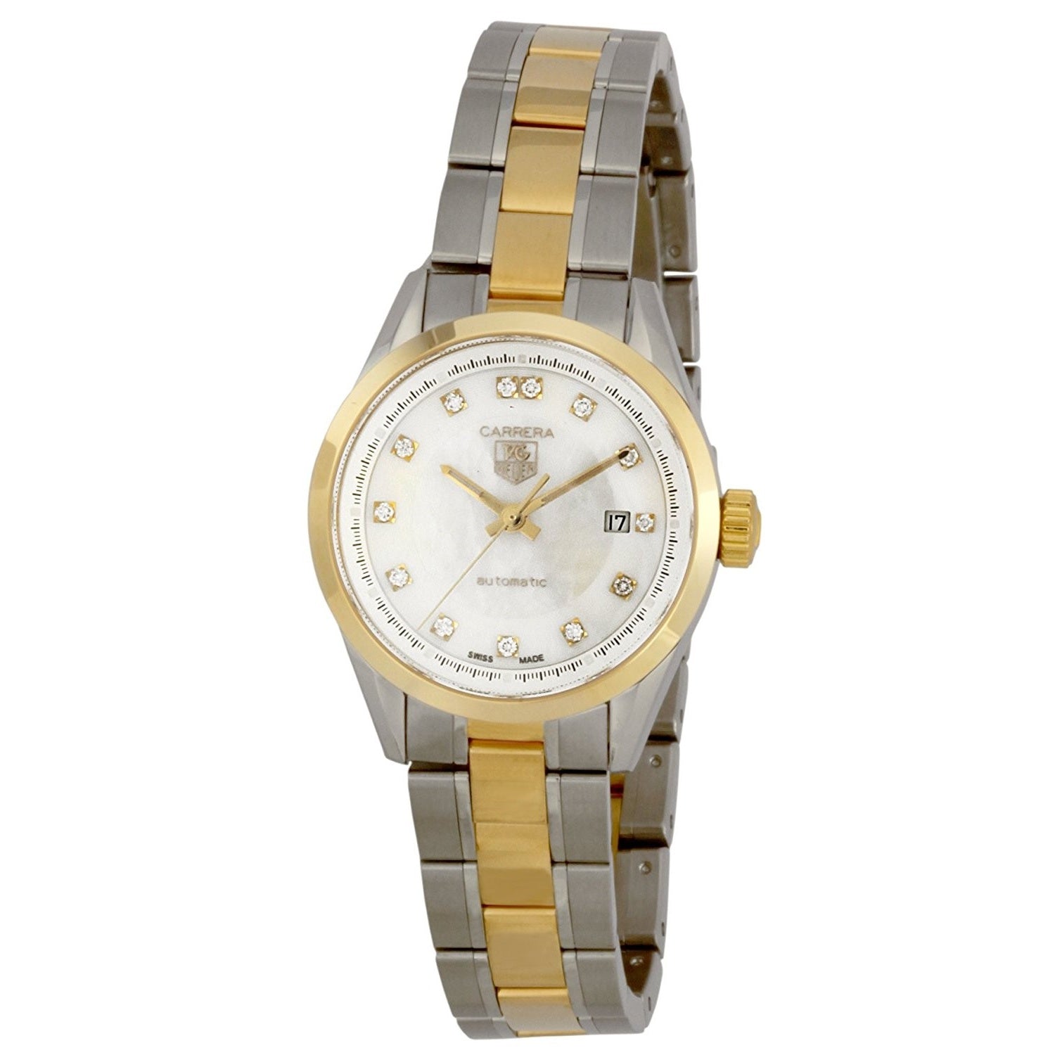 Tag Heuer Carrera Automatic 18kt yellow gold Diamond Automatic Mother of pearl Dial Women's Watch WV2450.BD0797