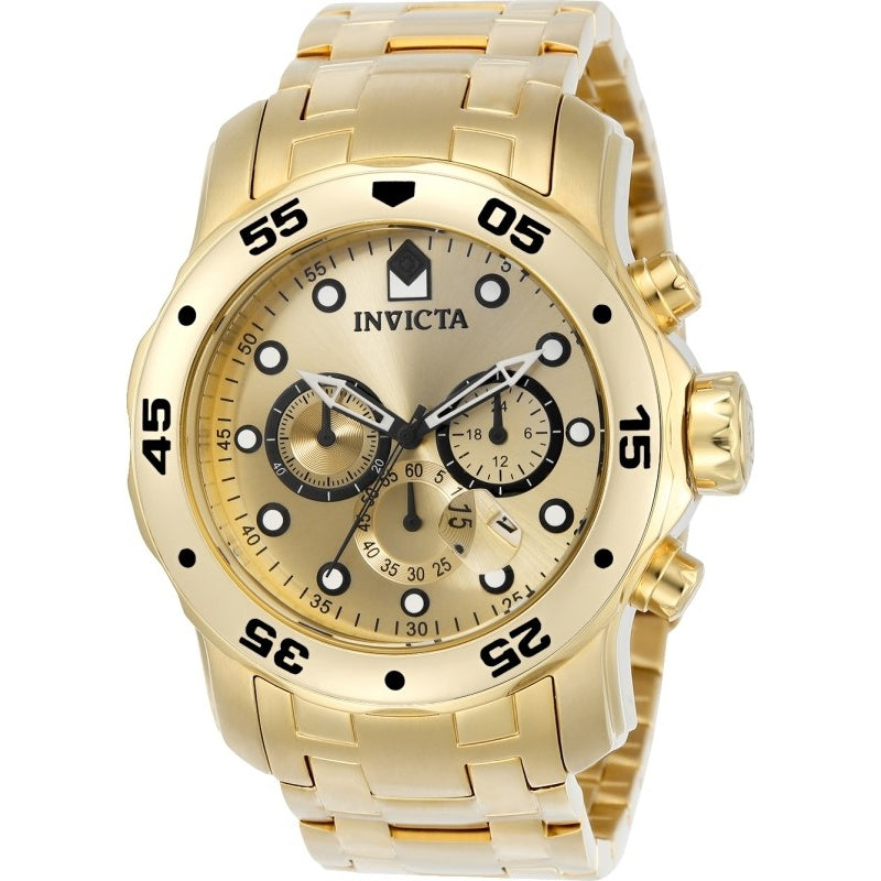 Invicta Pro Diver Quartz Scuba Chronograph Gold-Tone Dial Men's Watch 0074