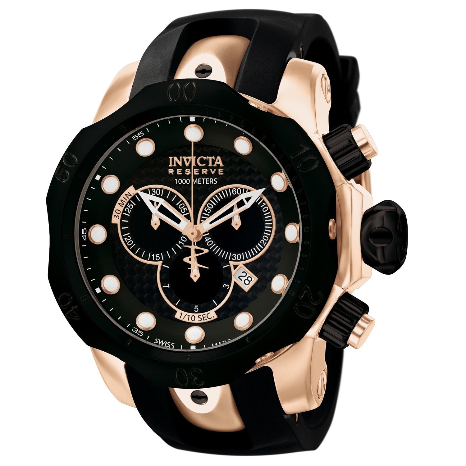 Invicta Reserve Quartz Venom Chronograph Black Dial Men's Watch 0361