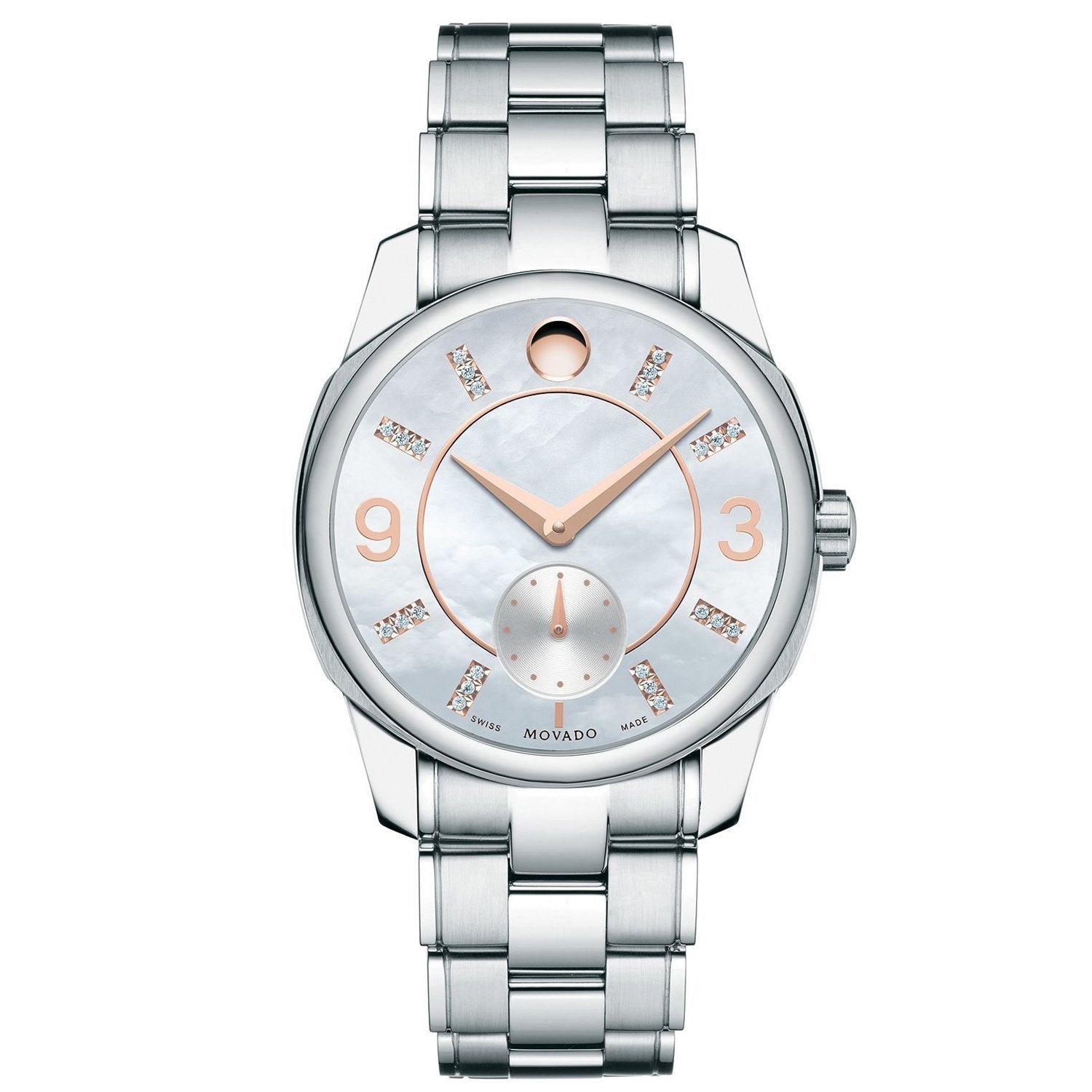 Movado LX Quartz Diamond White Mother of Pearl Dial Women's Watch 0606619