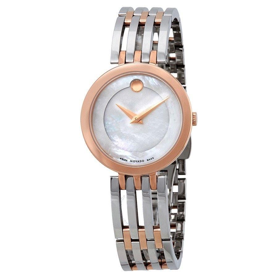 Movado Esperanza Quartz Dot Mother of Pearl Dial Women's Watch 0607114