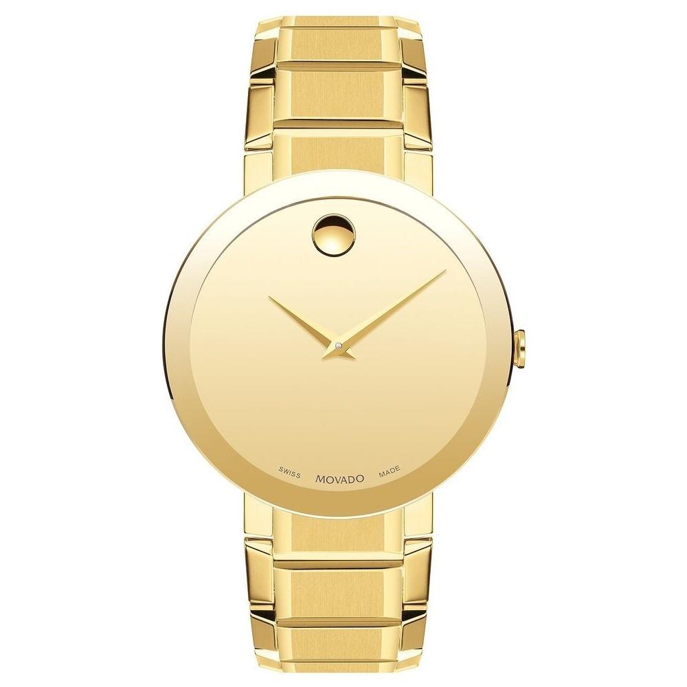 Movado Sapphire Quartz Gold-Tone Dial Men's Watch 0607180