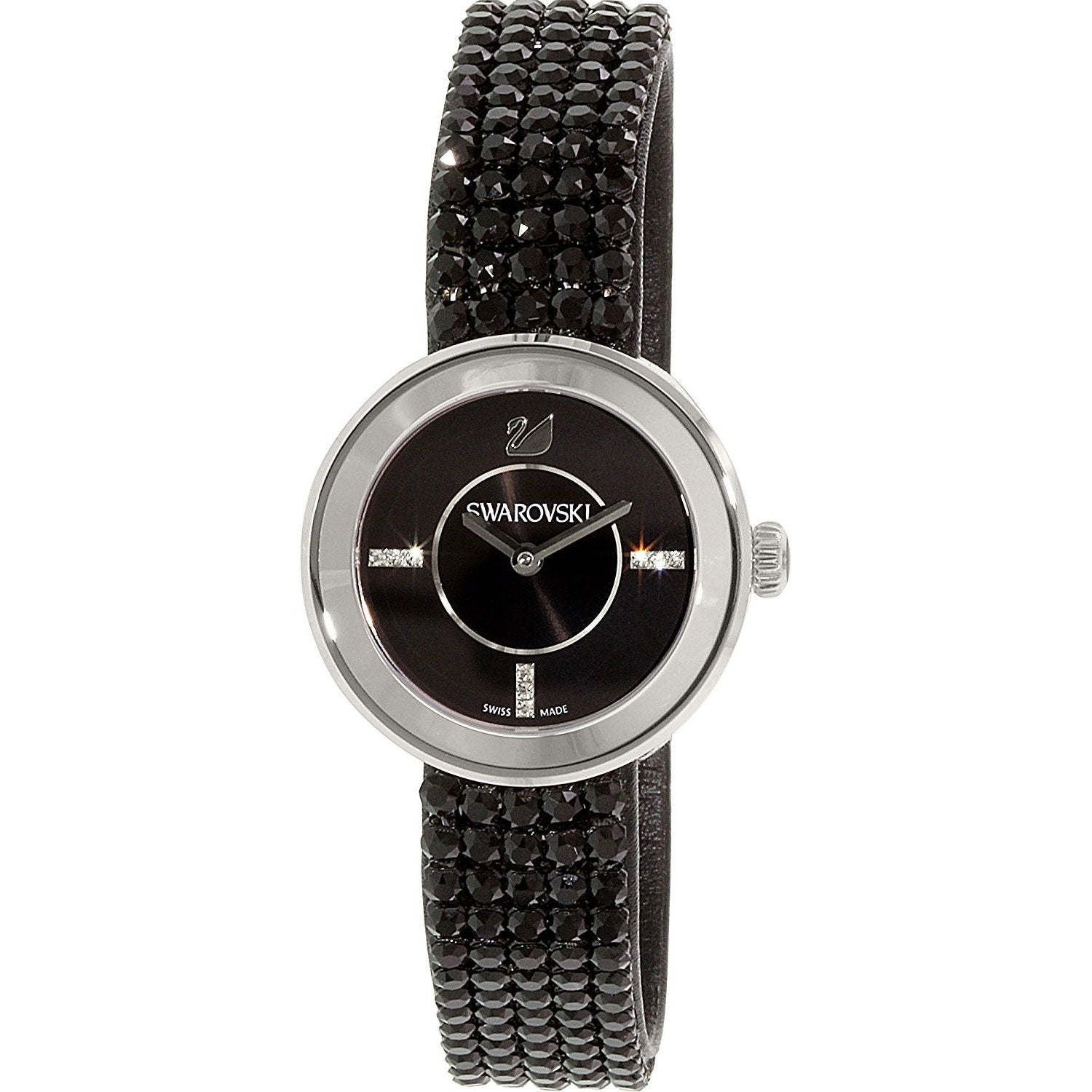 Swarovski Piazza Mini Quartz Crystal Black Dial Women's Watch 1183491