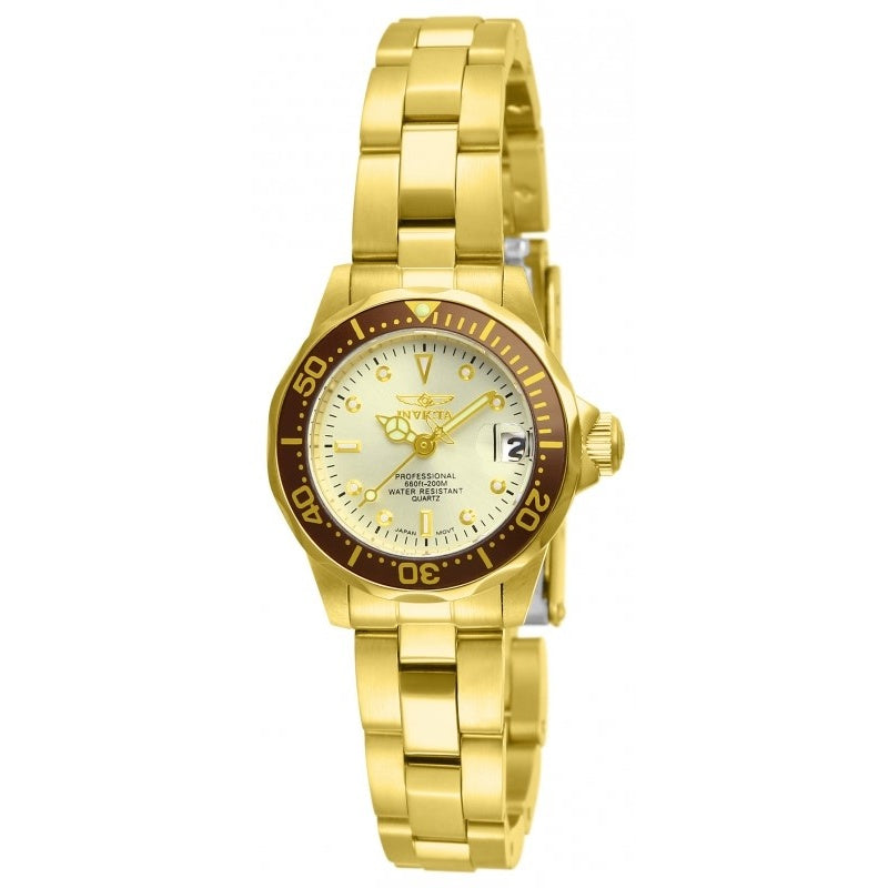 Invicta Pro Diver Quartz Gold-Tone Dial Women's Watch 12527