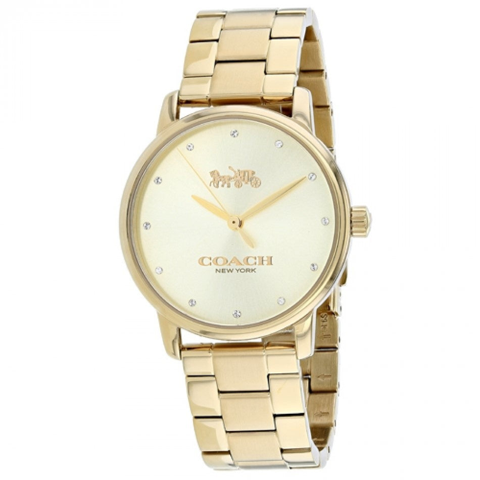 Coach Grand Quartz Gold-Tone Dial Women's Watch 14502927