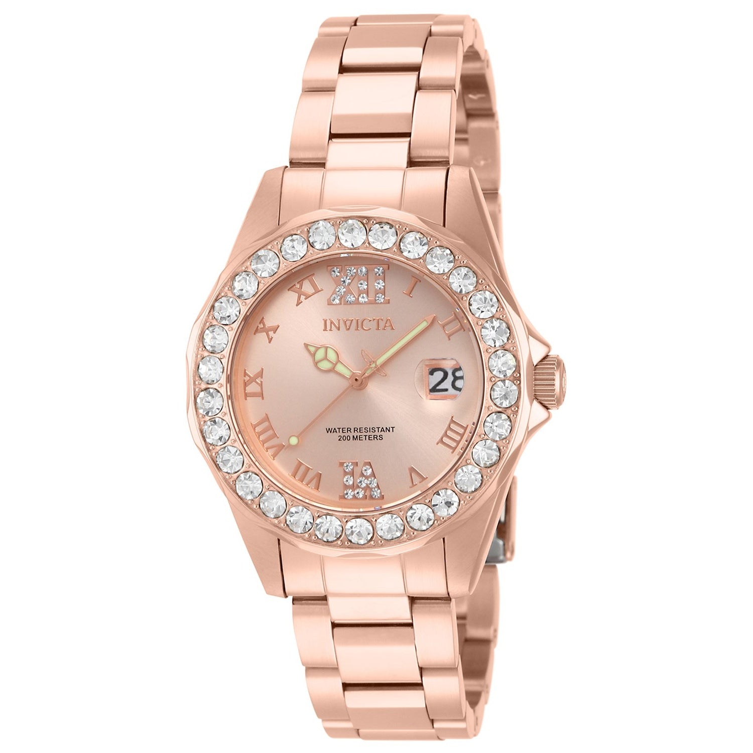 Invicta Pro Diver Quartz Rose-Tone Dial Women's Watch 15253