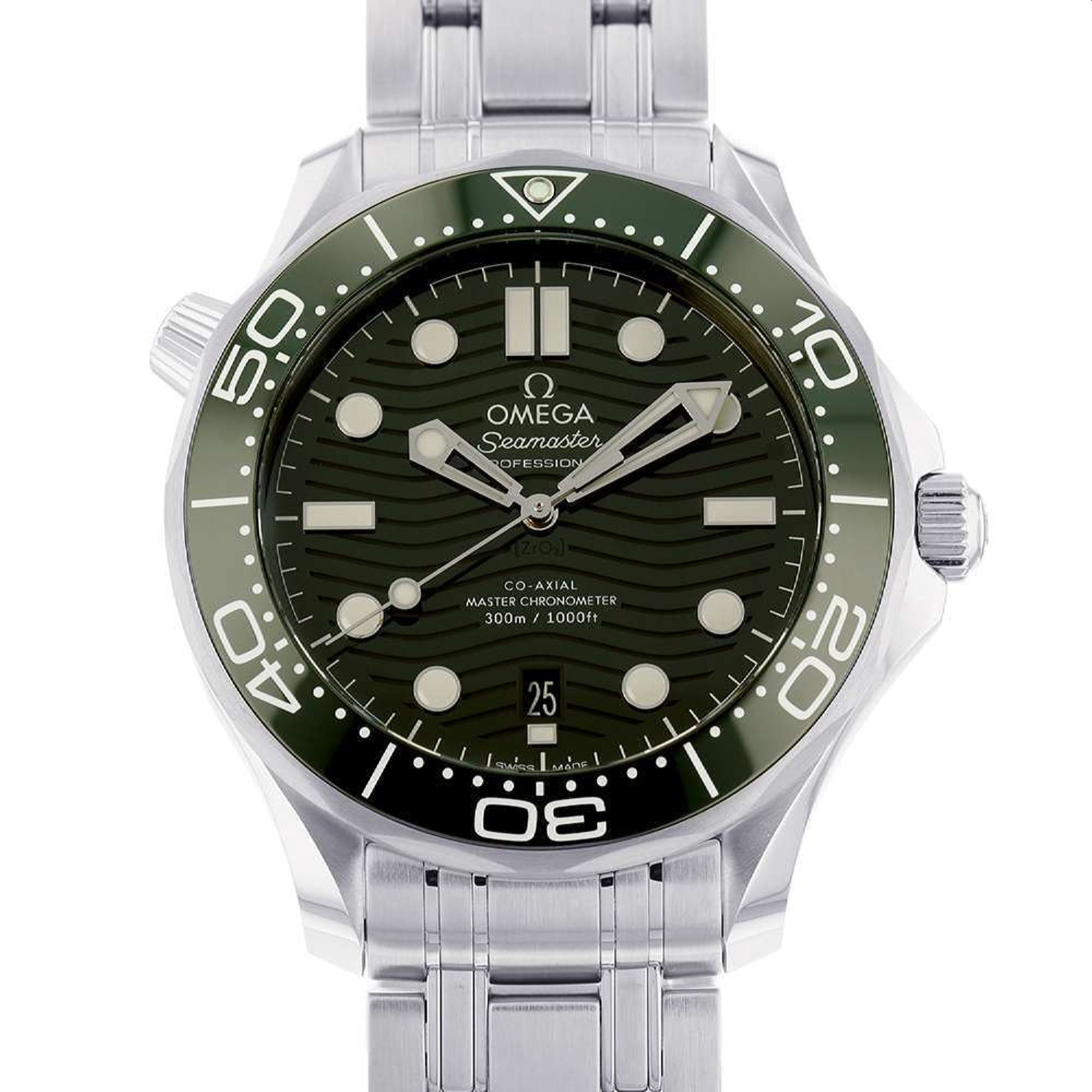 Omega Seamaster Diver Automatic Green Dial Men's Watch 210.30.42.20.10.001