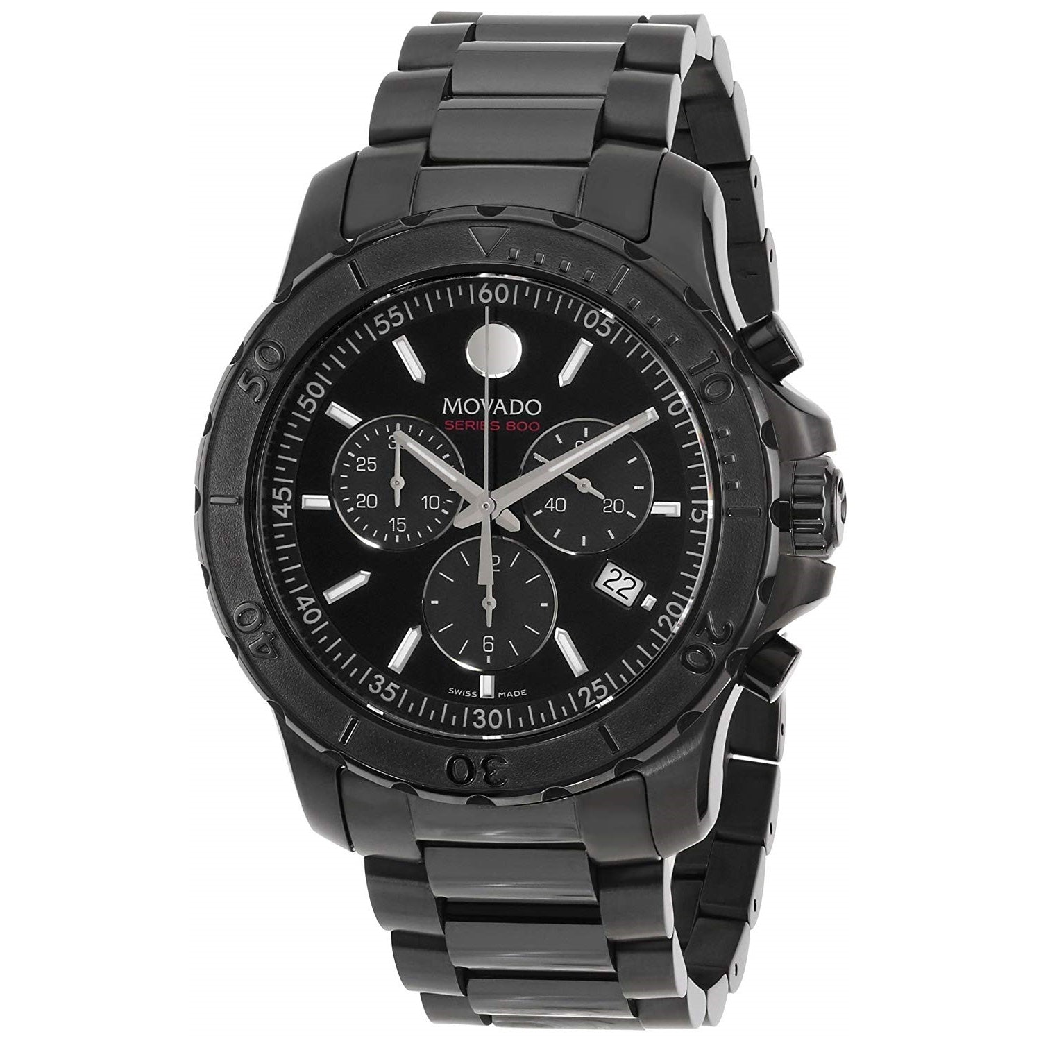 Movado Series 800 Quartz Chronograph Black Dial Men's Watch 2600119