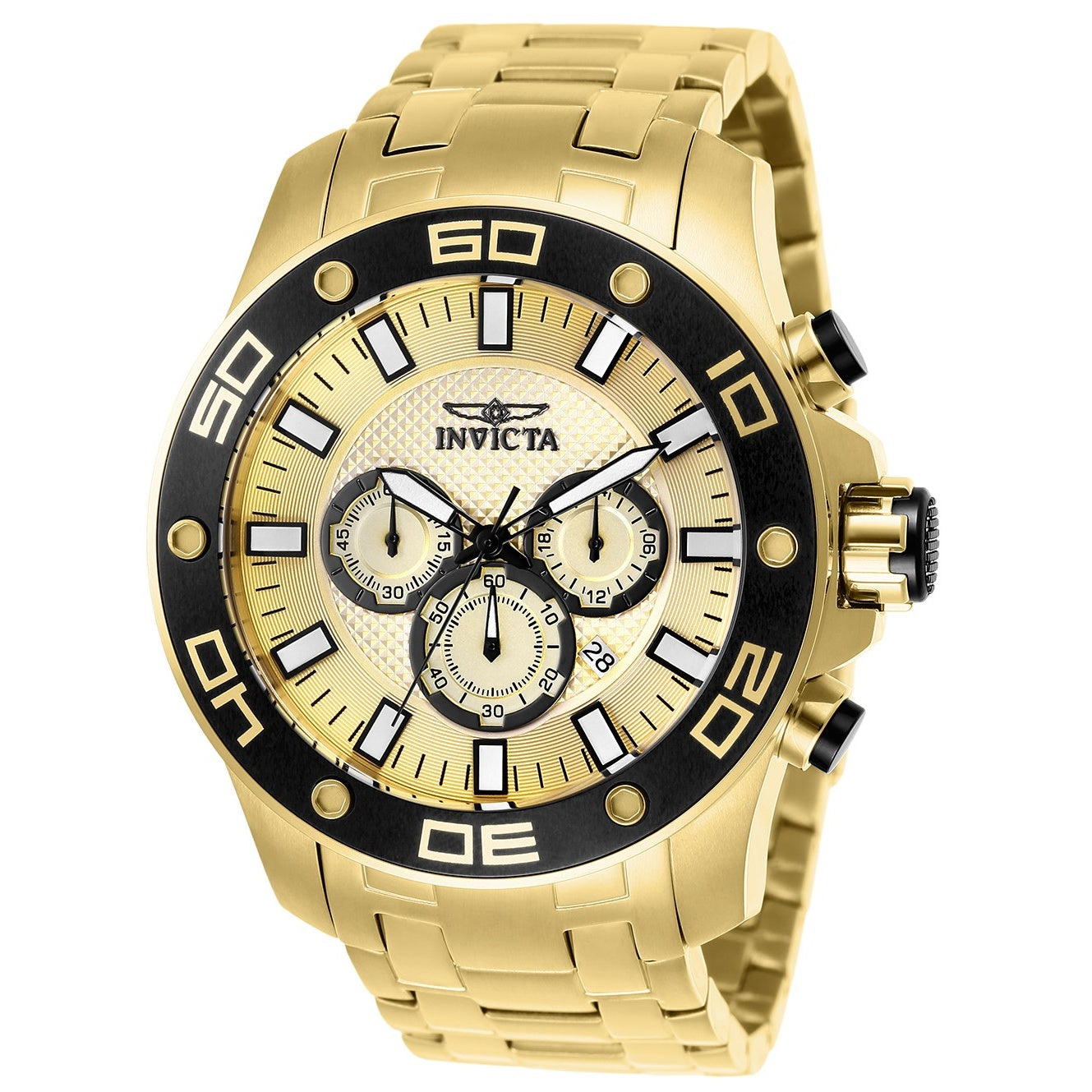 Invicta Pro Diver Quartz Scuba Gold-Tone Dial Men's Watch 26079