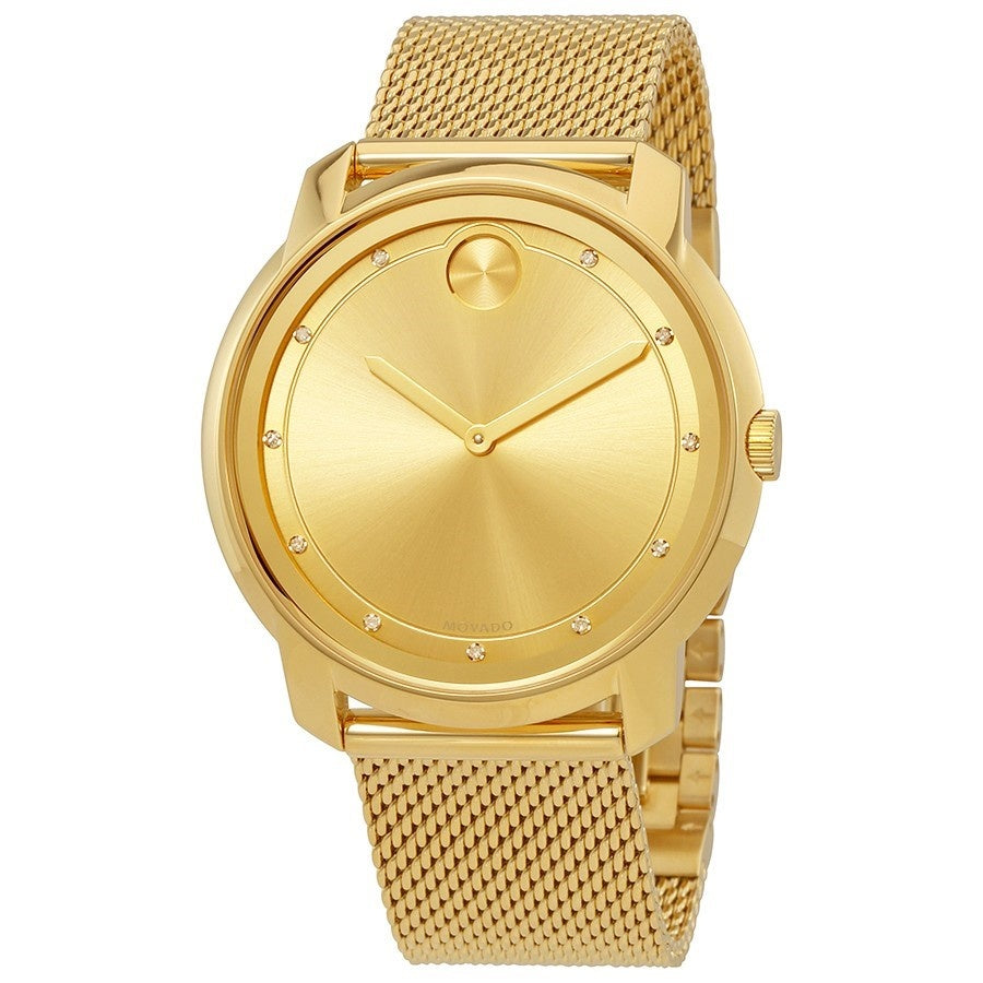 Movado Bold Quartz Diamond Gold-Tone Dial Unisex Watch 3600460