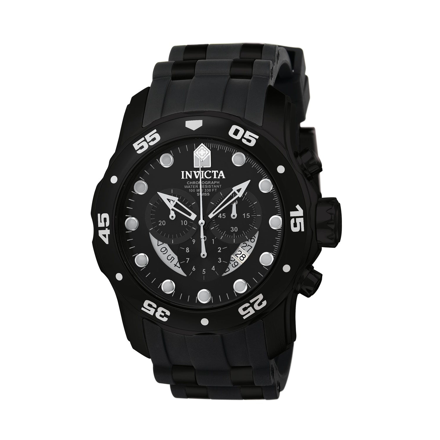 Invicta Pro Diver Quartz Scuba Chronograph Black Dial Men's Watch 6986