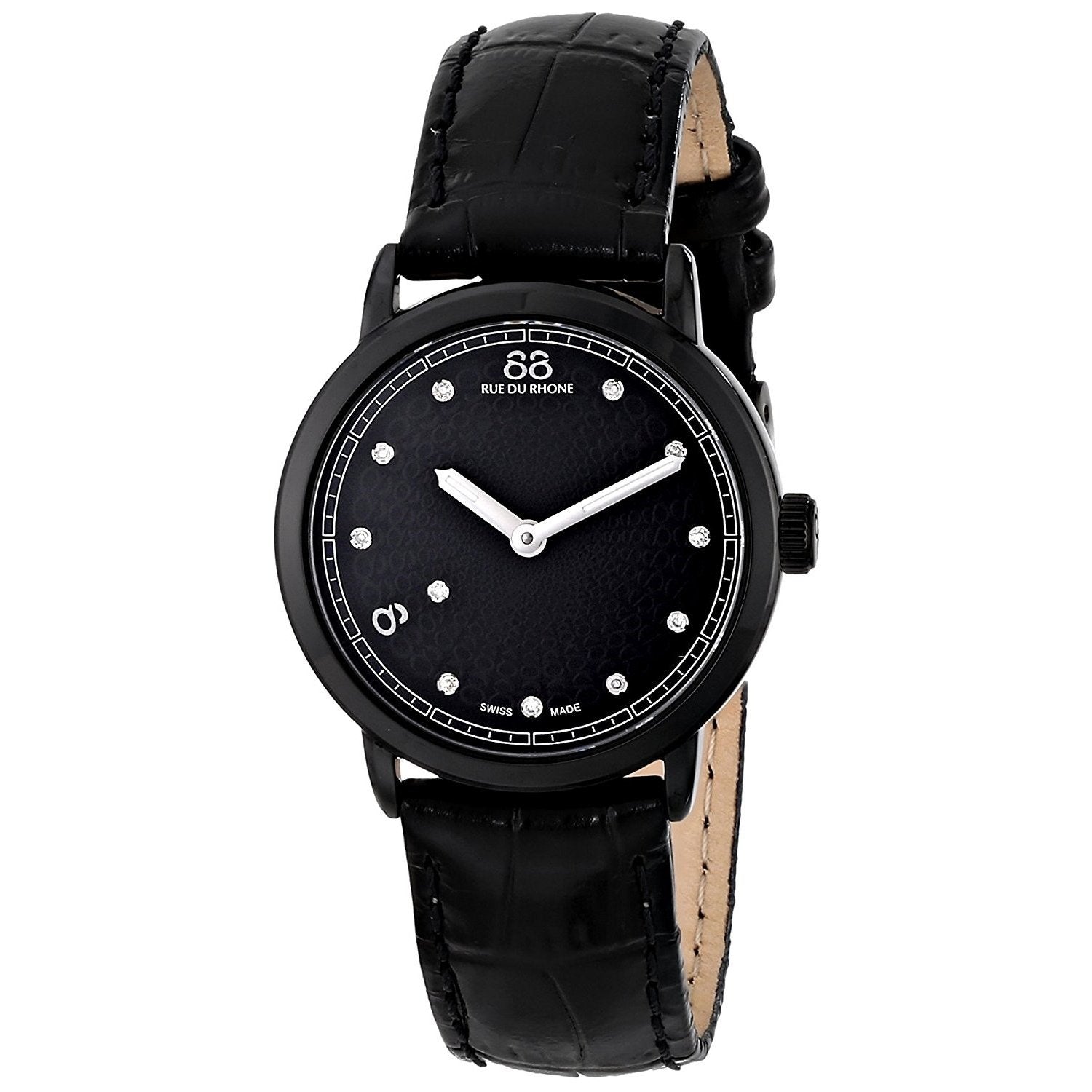 88 Rue Du Rhone Double 8 Quartz Diamond Black Dial Women's Watch 87WA120001