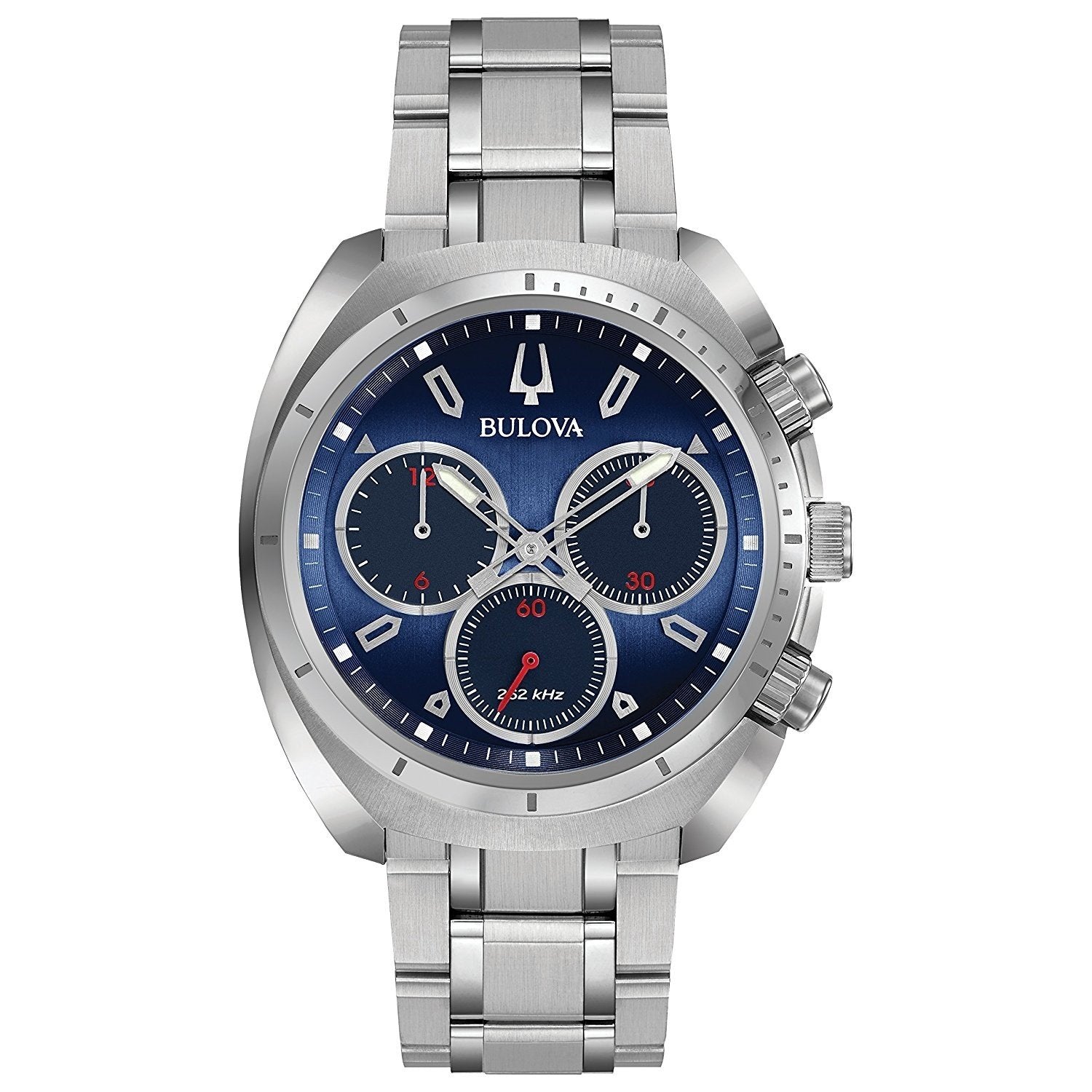 Bulova Curv Quartz Chronograph Blue Dial Men's Watch 96A185