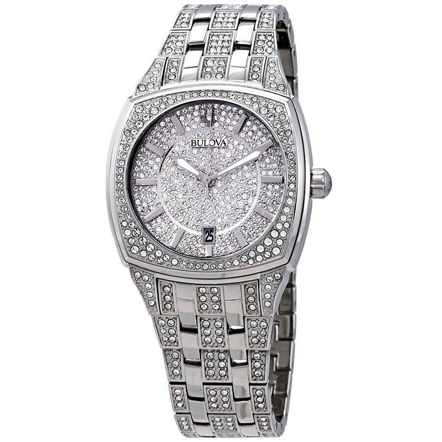 Bulova Crystal Quartz Crystal Pave Dial Men's Watch 96B296