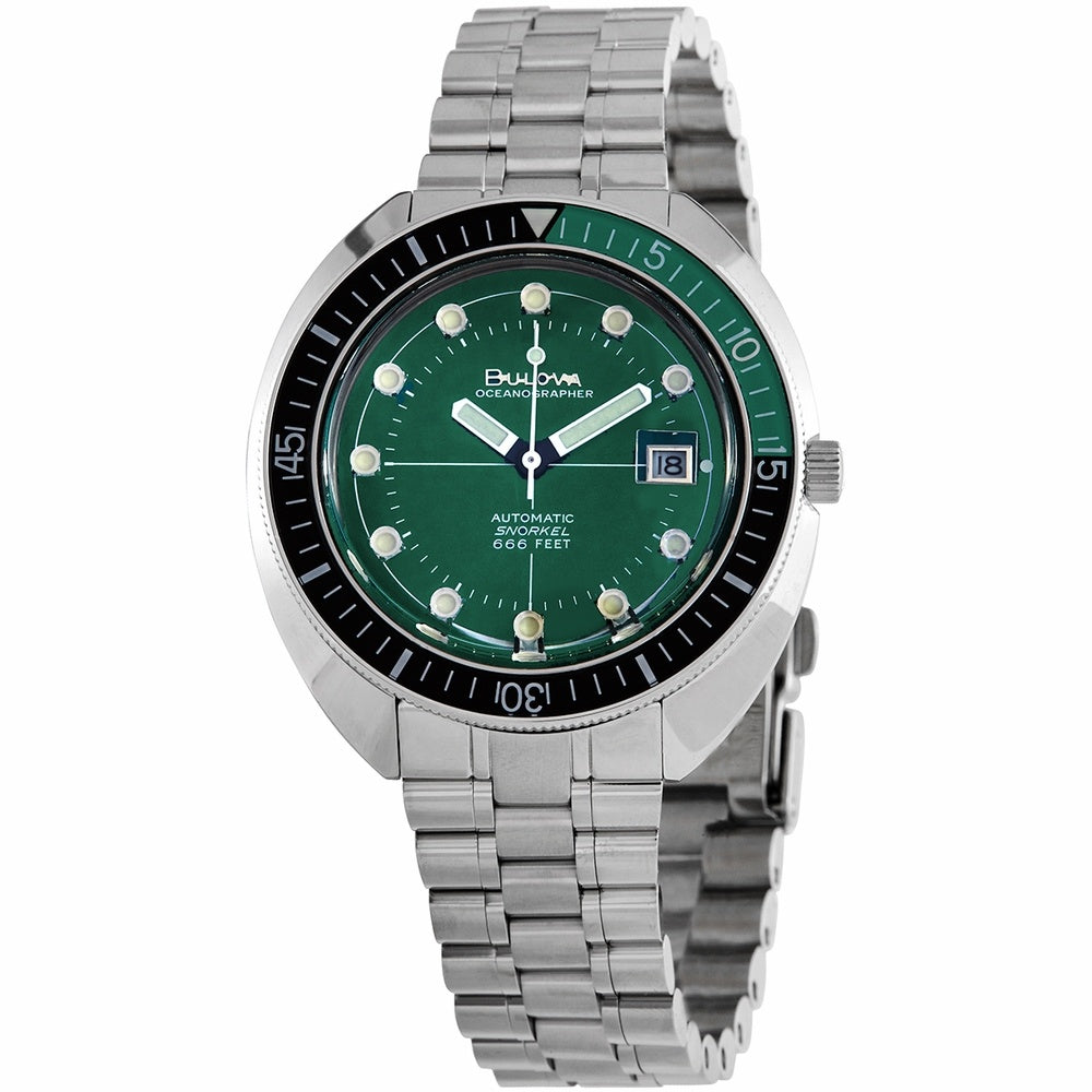 Bulova Special Edition Oceanographer Automatic Green Dial Men's Watch 96B322