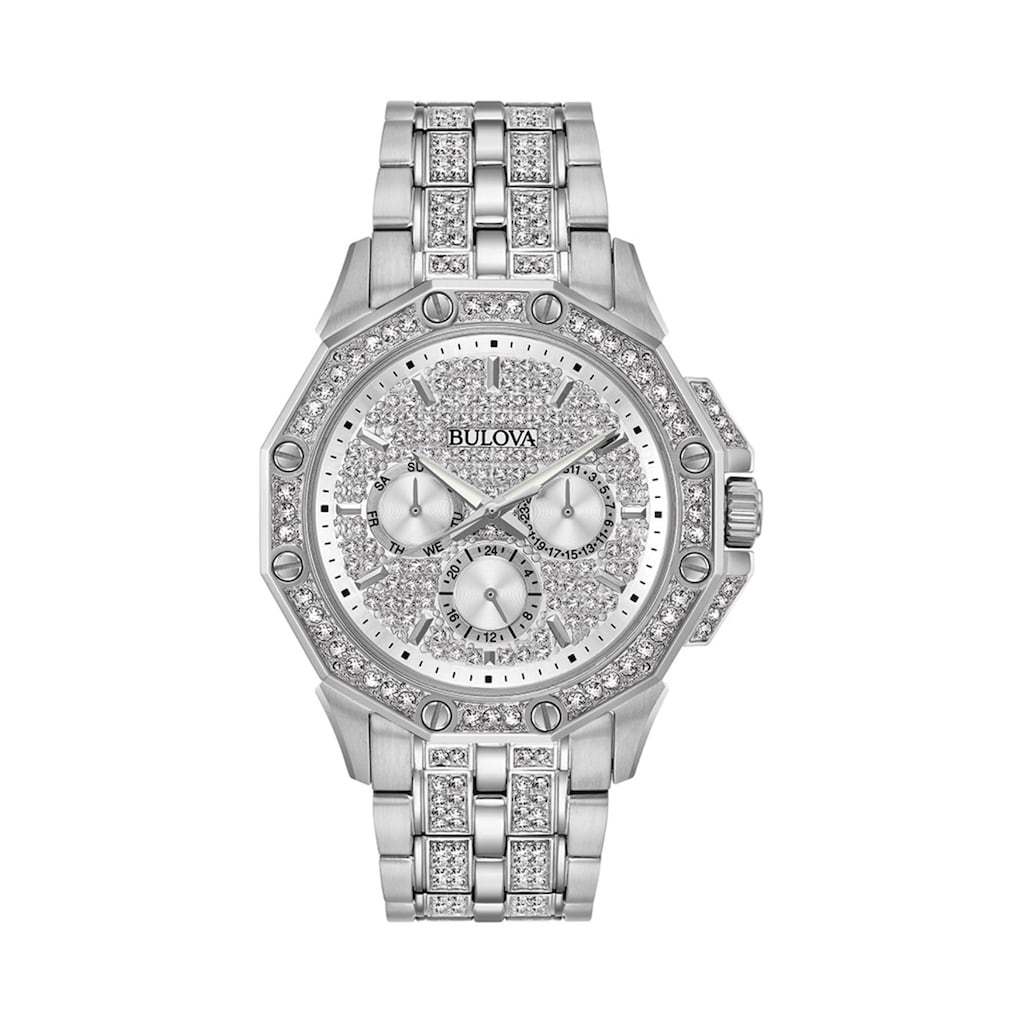 Bulova Crystal Quartz Crystal Pave Dial Men's Watch 96C134