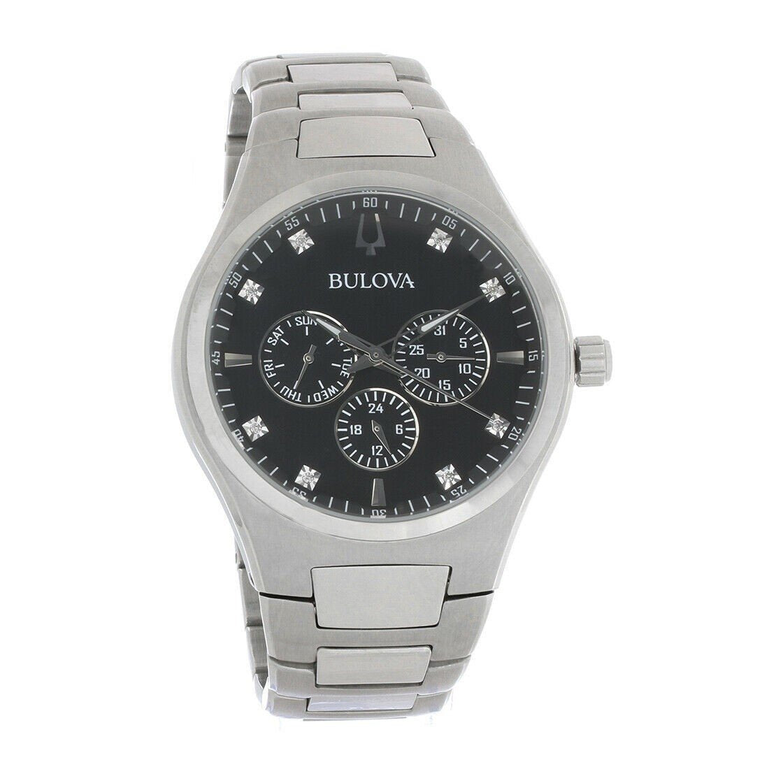 Bulova Diamond  Quartz Black Dial Men's Watch 96D143