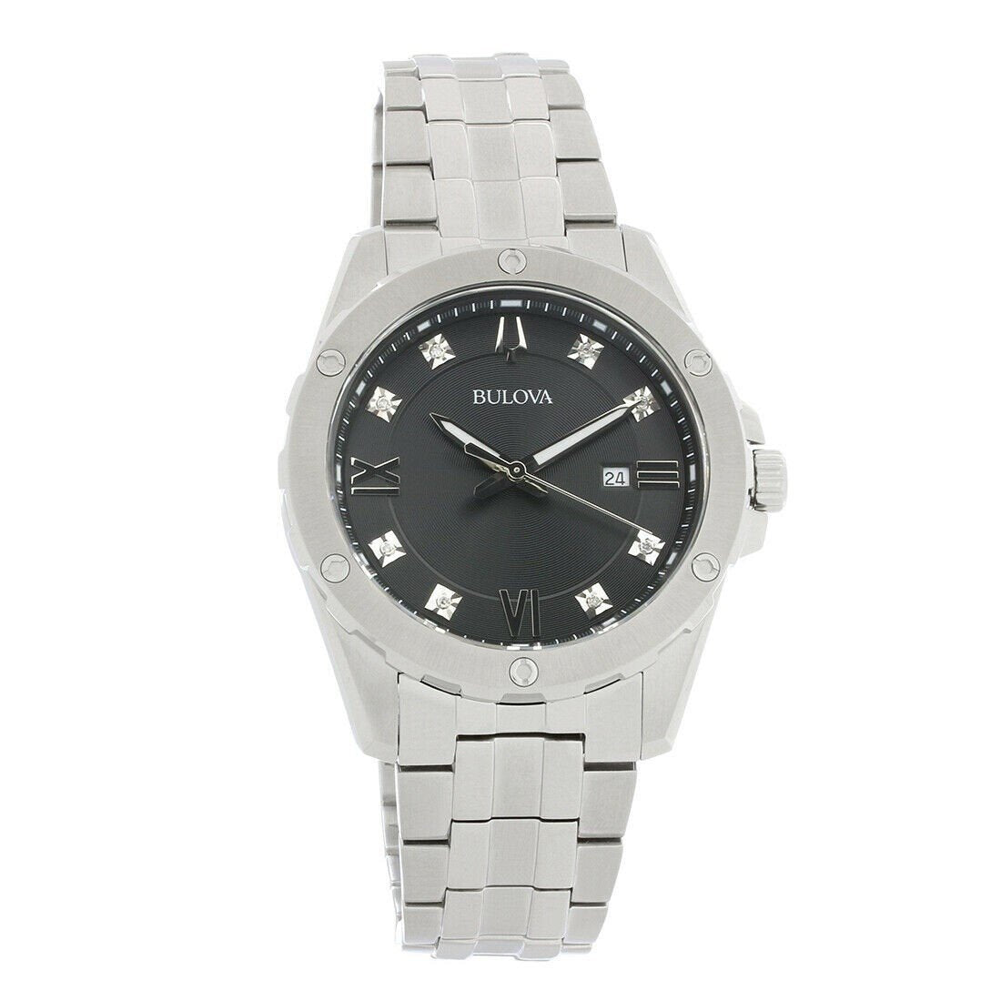 Bulova Diamond Collection Quartz Black Dial Men's Watch 96K106