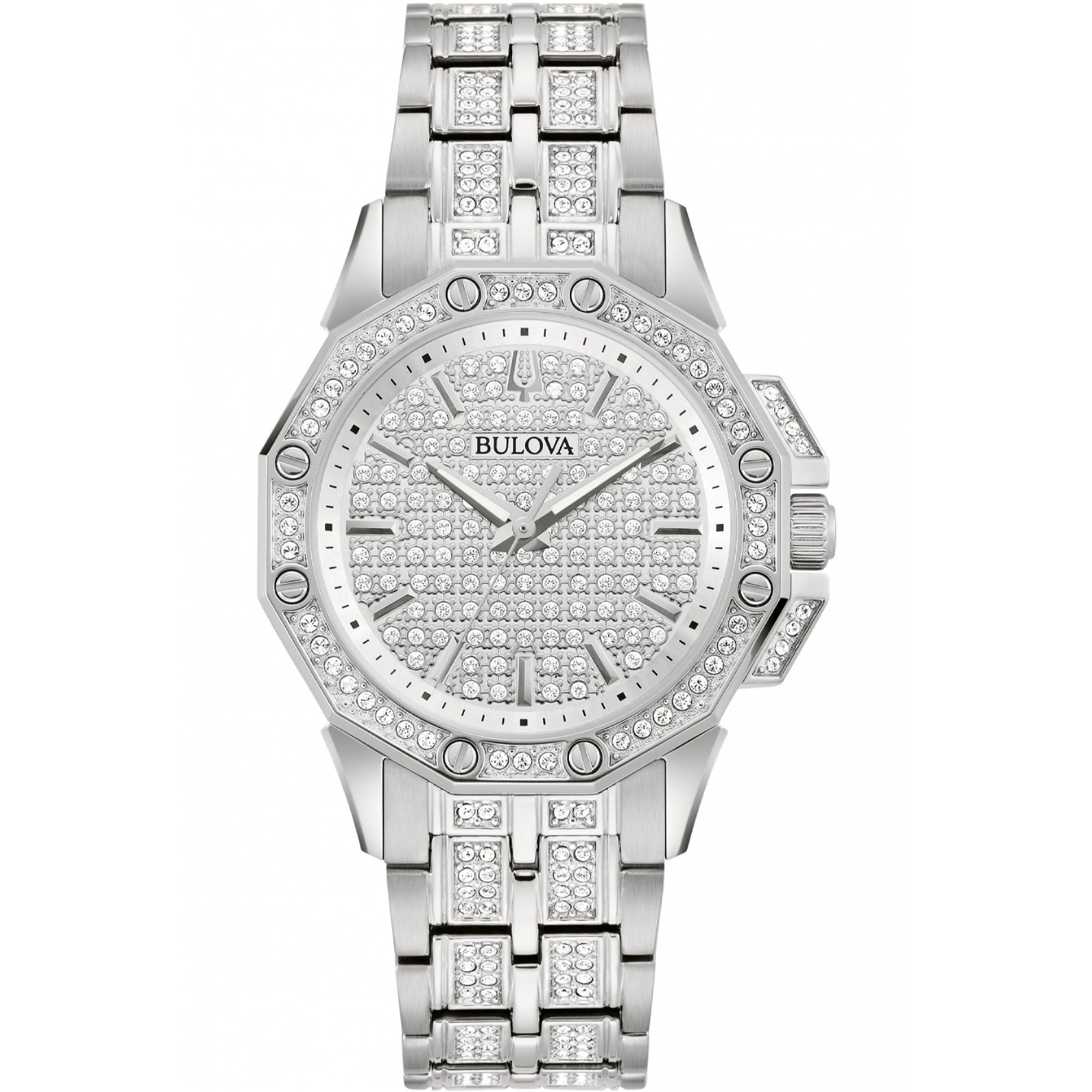 Bulova Octava Quartz Crystal Crystal Pave Dial Women's Watch 96L305