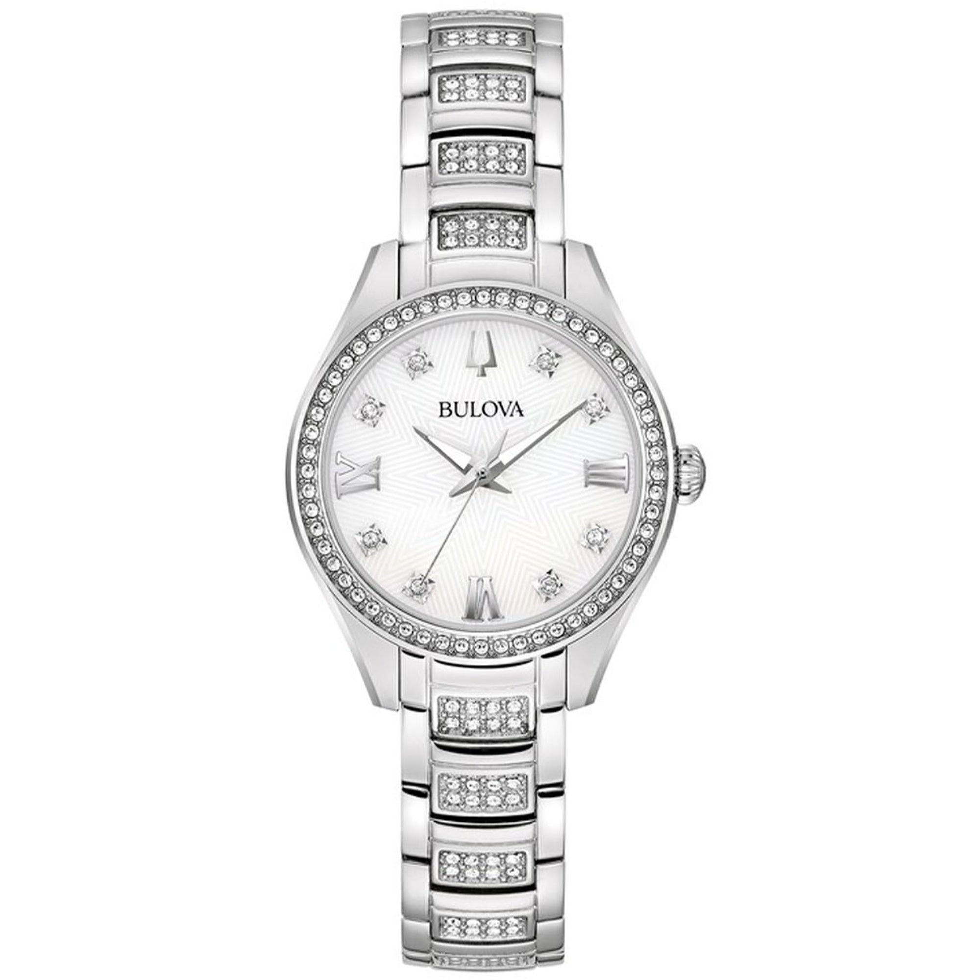 Bulova  Quartz Crystal Silver Dial Women's Watch 96L311