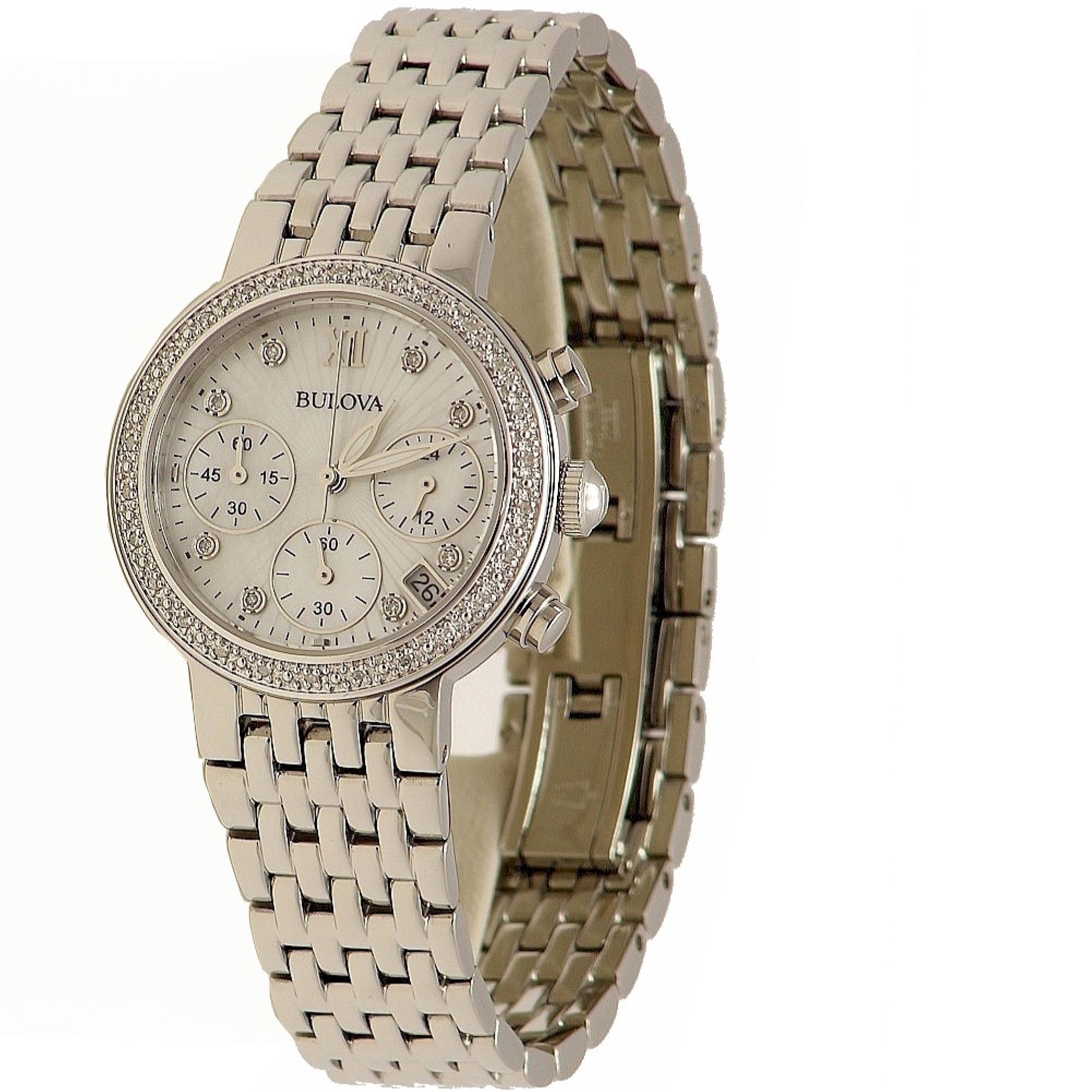 Bulova Bulova Quartz Chronograph White Dial Women's Watch 96R204