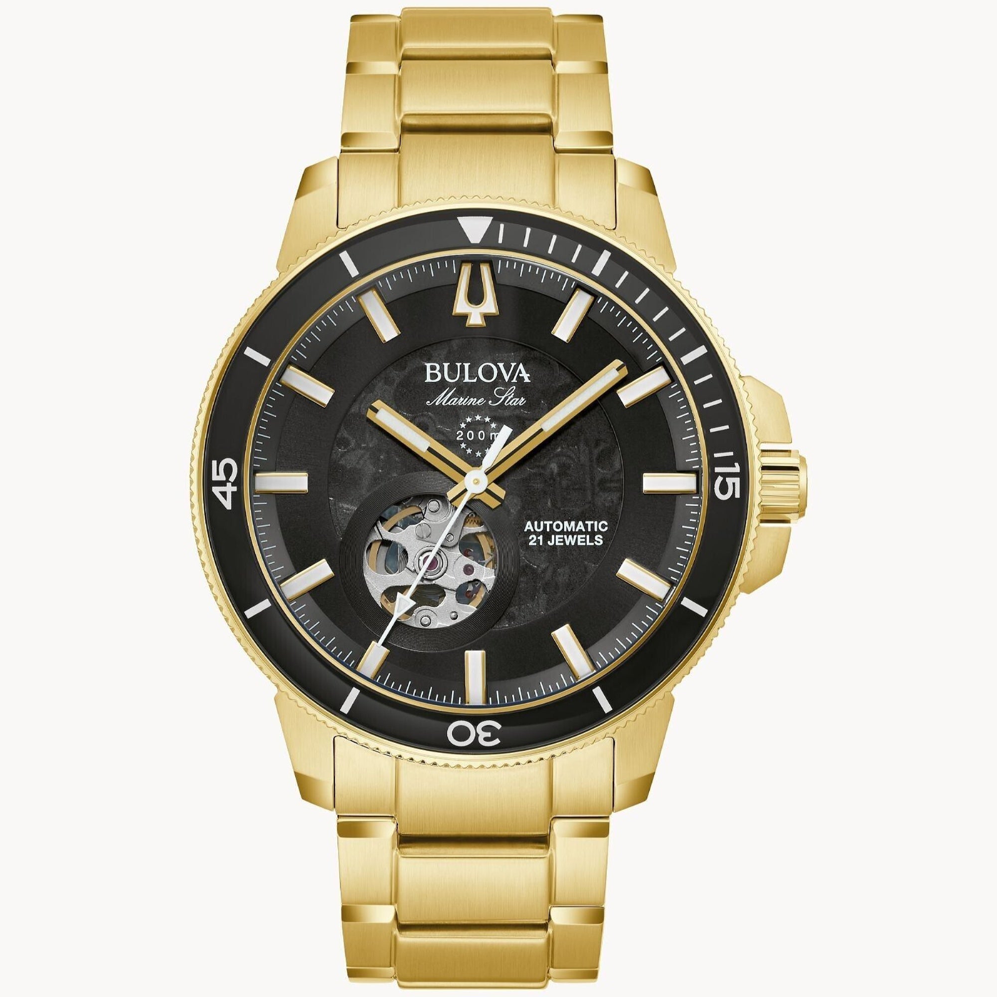 Bulova Marine Star Automatic Black Dial Men's Watch 97A174