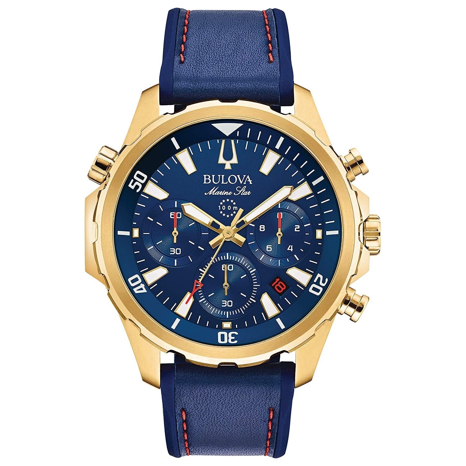 Bulova Marine Star Quartz Chronograph Blue Dial Men's Watch 97B168