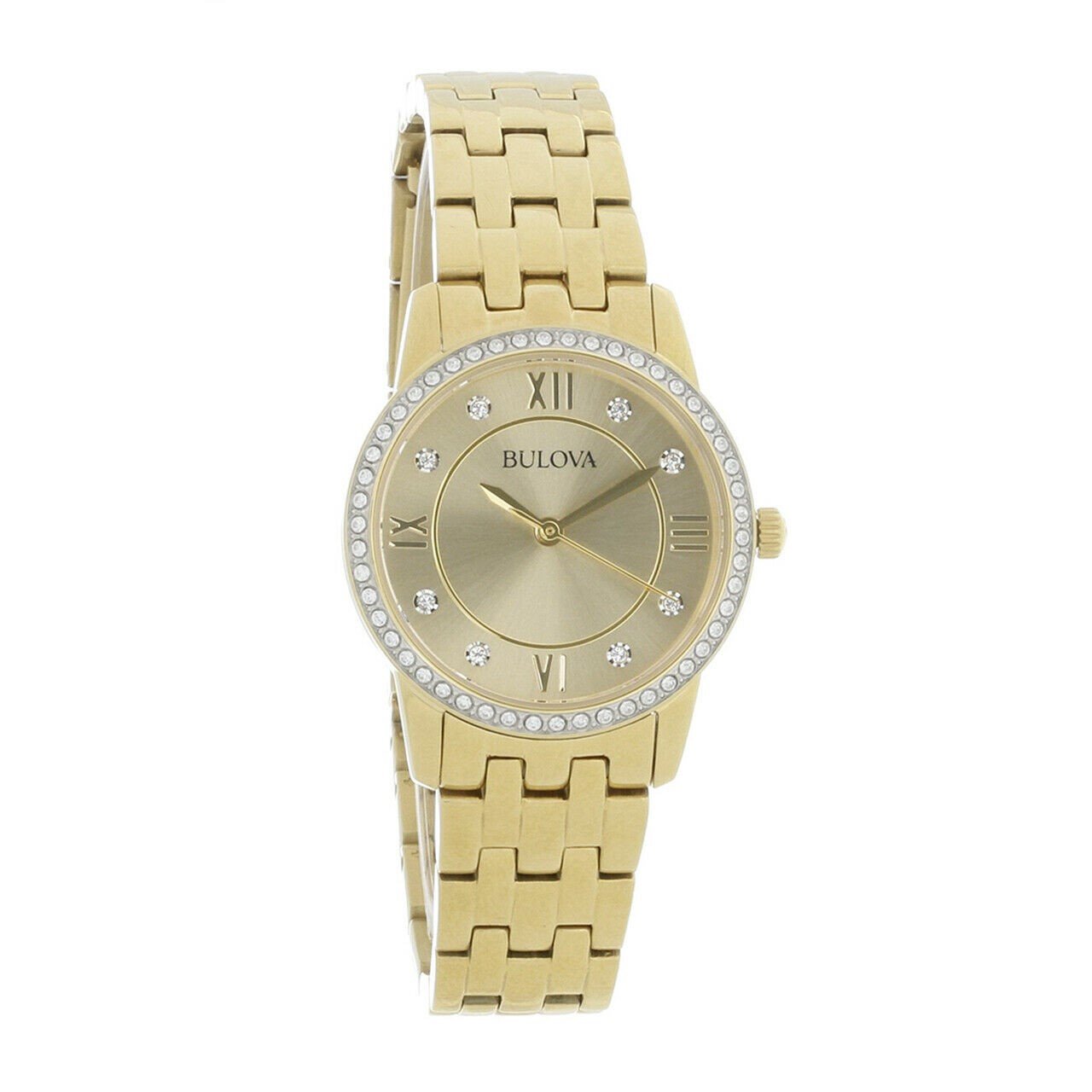 Bulova Crystal Collection Quartz Gold-Tone Dial Women's Watch 97X104