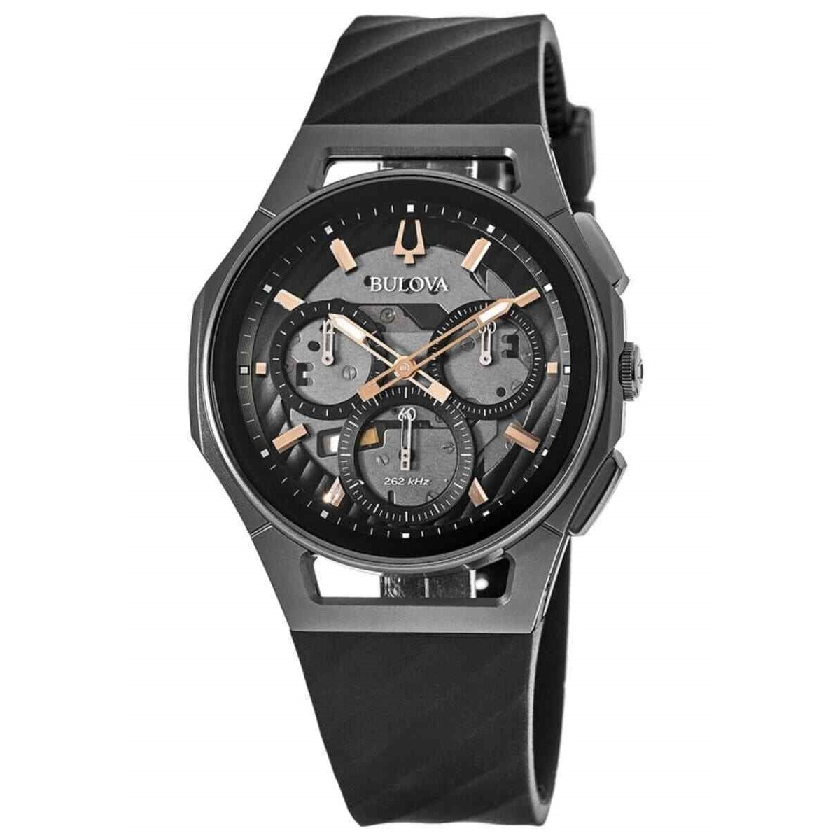 Bulova Curv Quartz Chronograph Grey Dial Men's Watch 98A162