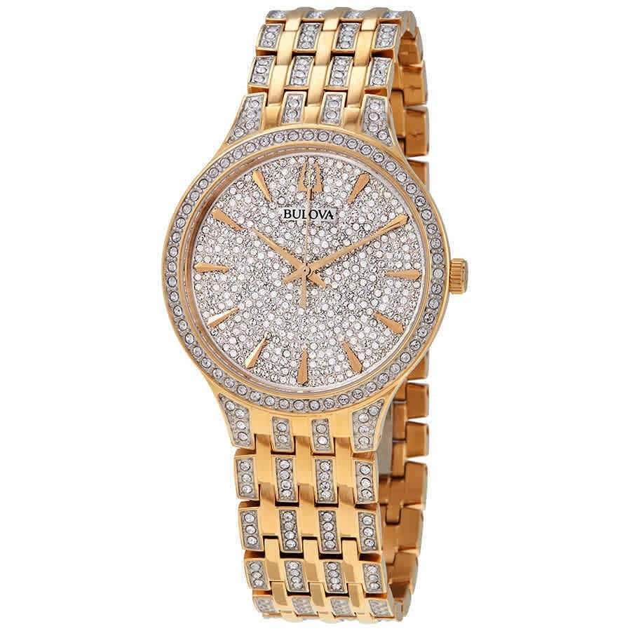 Bulova Phantom Quartz Crystal Pave Dial Men's Watch 98A229