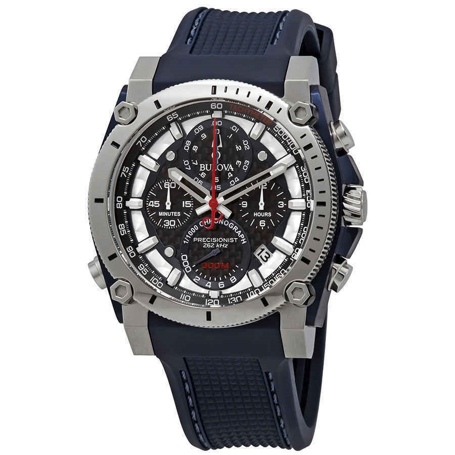 Bulova Precisionist Quartz Chronograph Black Dial Men's Watch 98B315