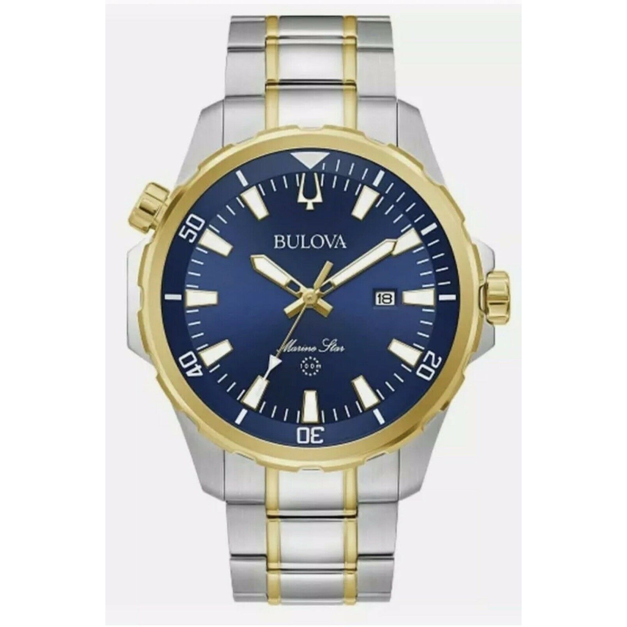 Bulova Marine Star Quartz Blue Dial Men's Watch 98B384