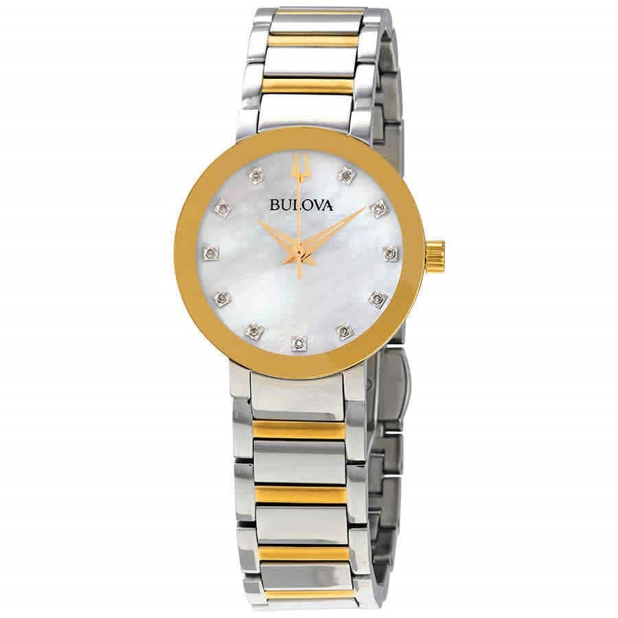 Bulova Diamond Quartz Mother of Pearl Dial Women's Watch 98P180