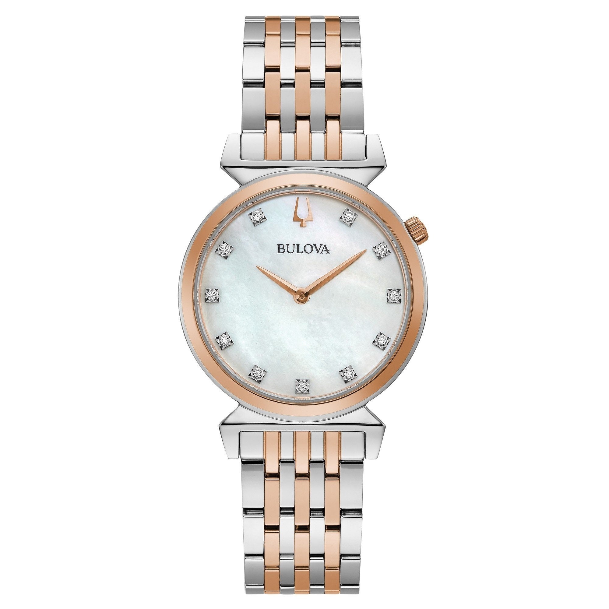 Bulova Regatta Quartz Diamond White Mother of Pearl Dial Women's Watch 98P192