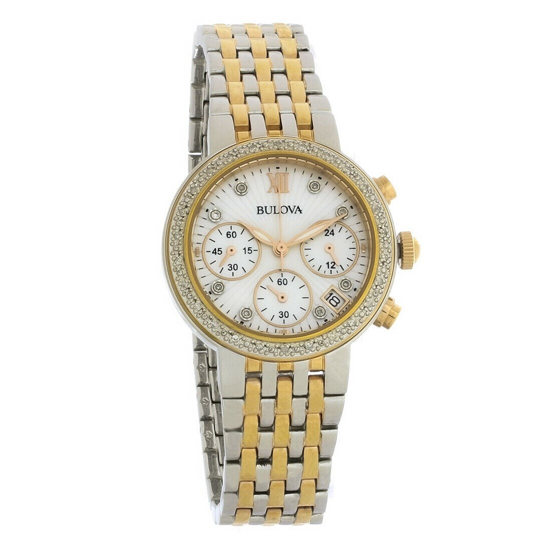 Bulova Maiden Lane Quartz Chronograph Mother of Pearl Dial Women's Watch 98R215